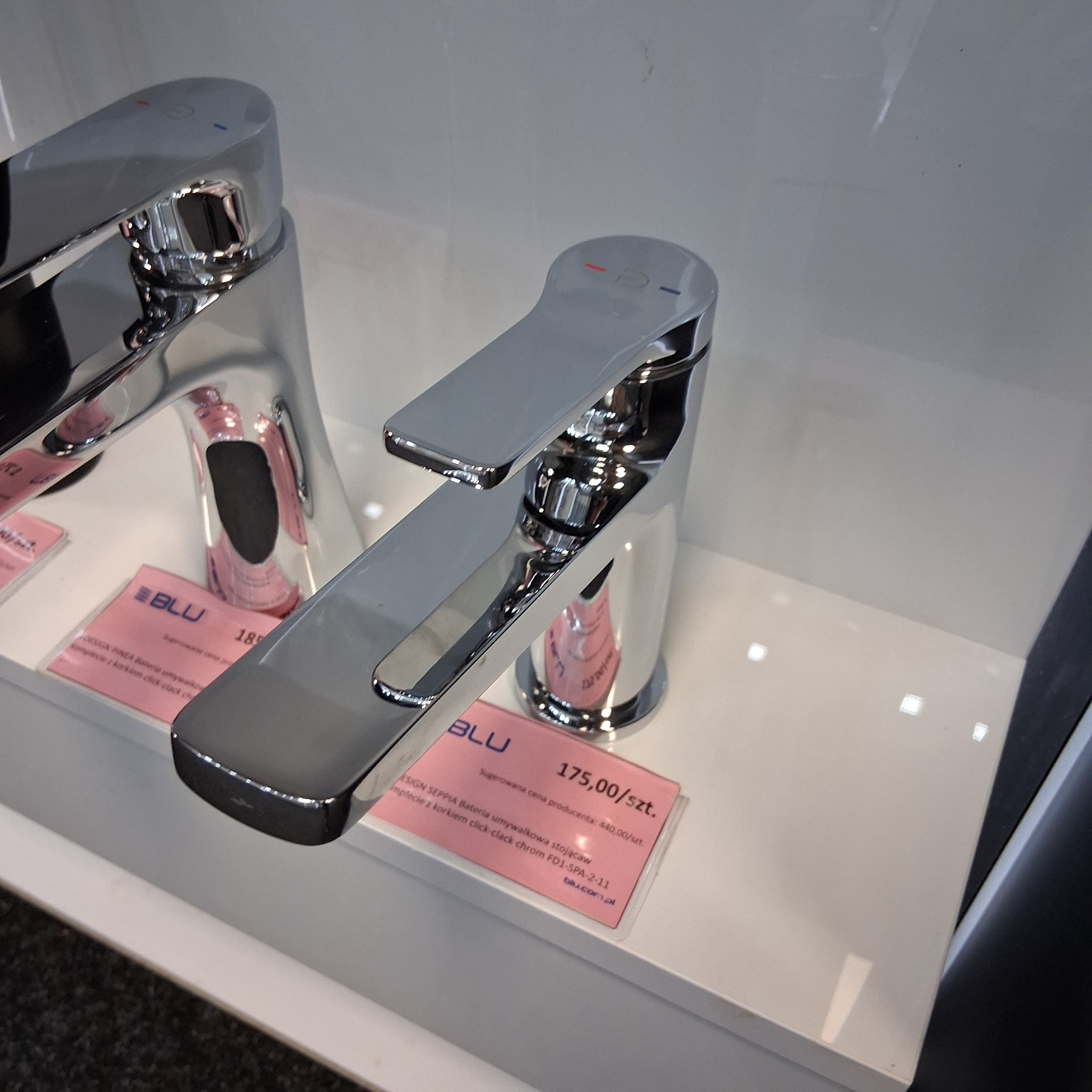 FDESIGN SEPPIA Bateria umywalkowa stojąca  w komplecie z korkiem click-clack chrom FD1-SPA-2-11 - Powystawowy Białystok