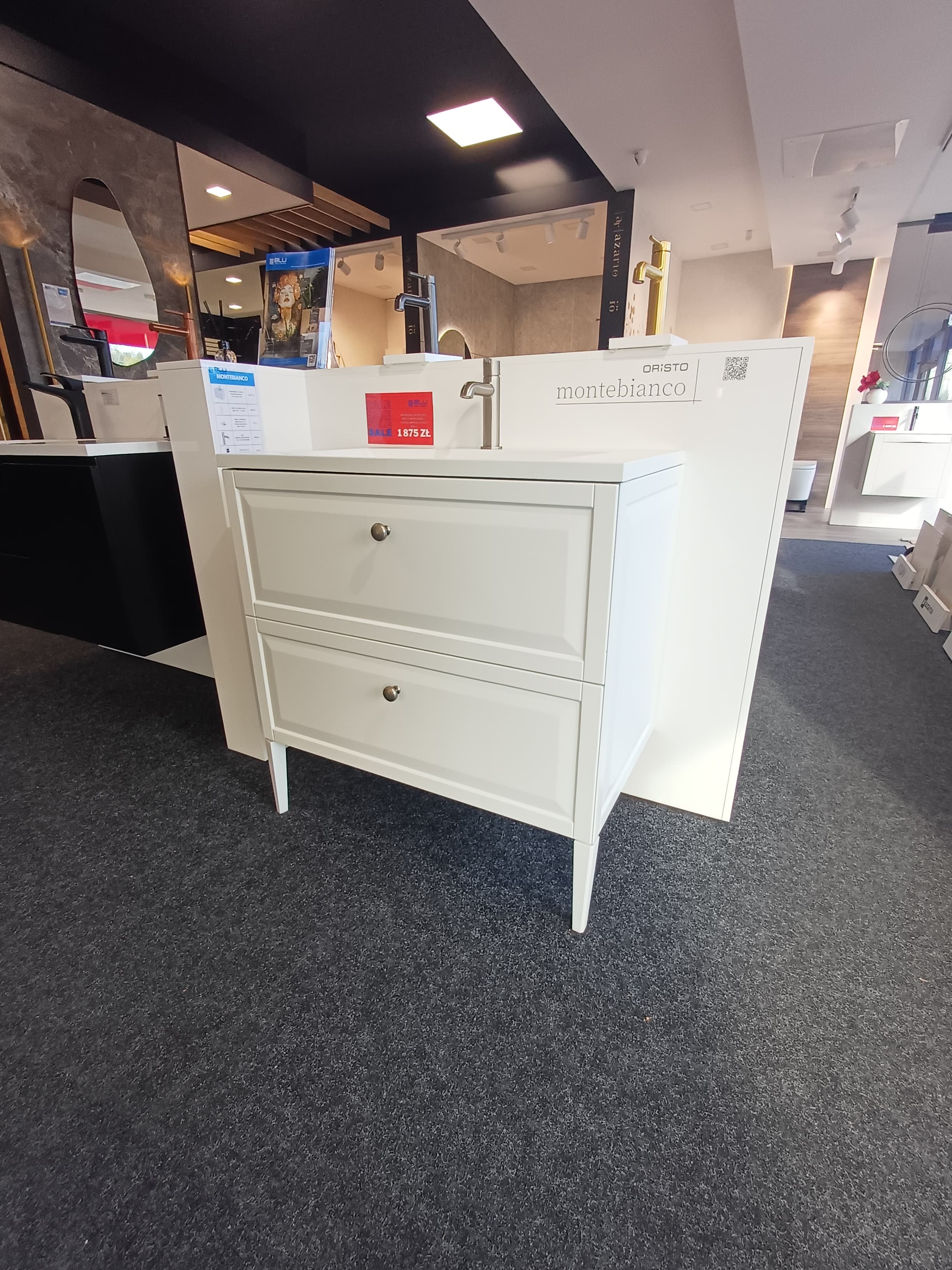ORISTO MONTEBIANCO szafka podumywalkowa 80 cm, biały mat OR47-SD2S-80-2 - Powystawowy Katowice