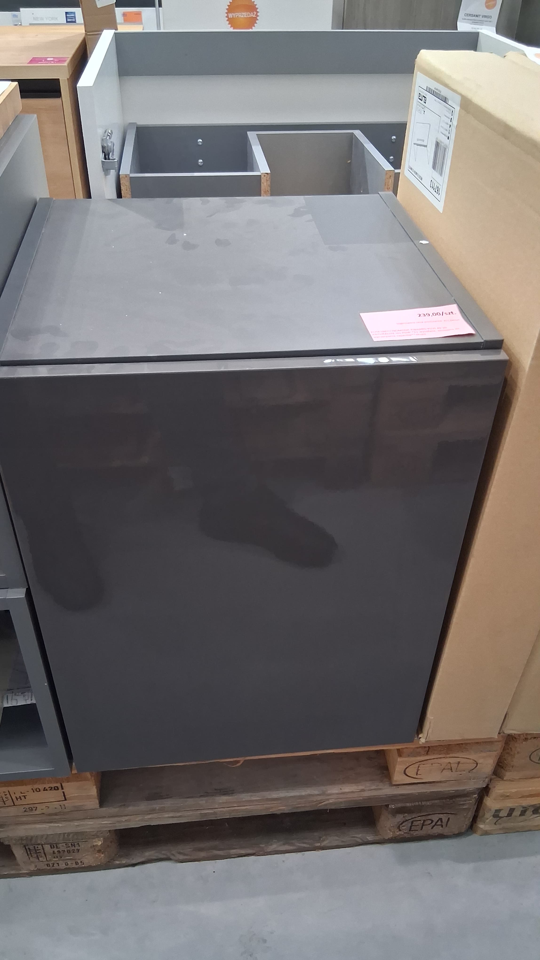 ELITA  166777  KOMODA KWADRO PLUS 40 1D ANTHRACITE HG PDW   *12   wycofane, dostępne do wyczerpania zapasów  **ekspo - Powystawowy Białystok