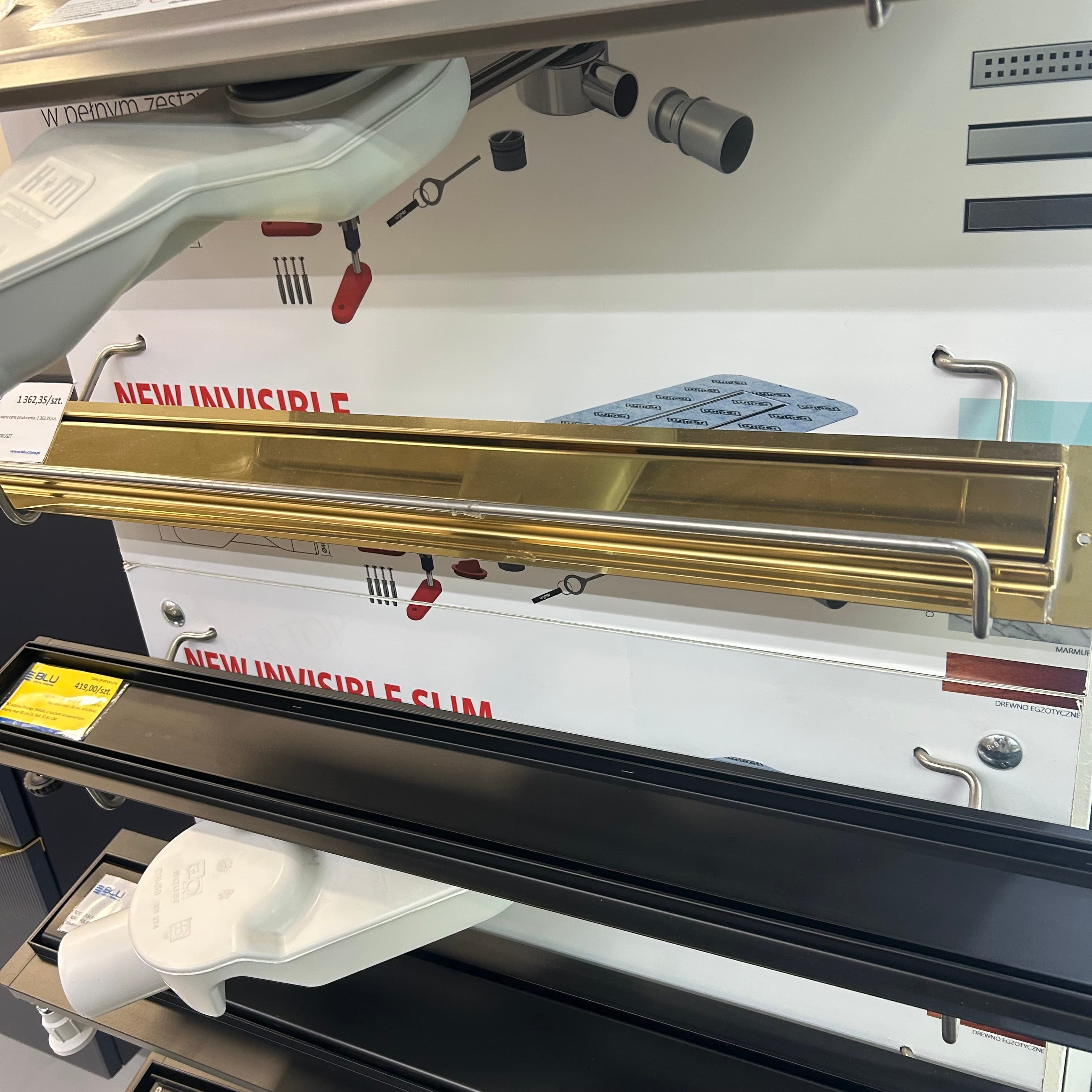 IO odpływ Water-Tech Slim z rusztem pełnym w kolorze Gold 60  OL.WTS.60.RP.G  **ekspo - Powystawowy Chełm