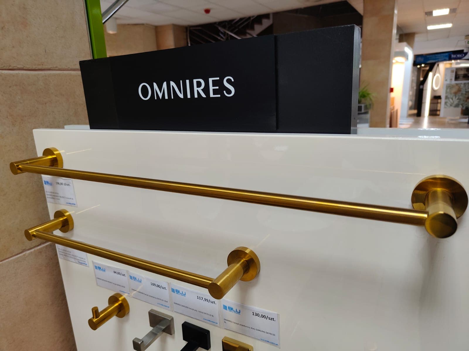 OMNIRES MODERN PROJECT wieszak na ręcznik 40  MP60214GLB złoty szczotkowany - Powystawowy Nowy Sącz