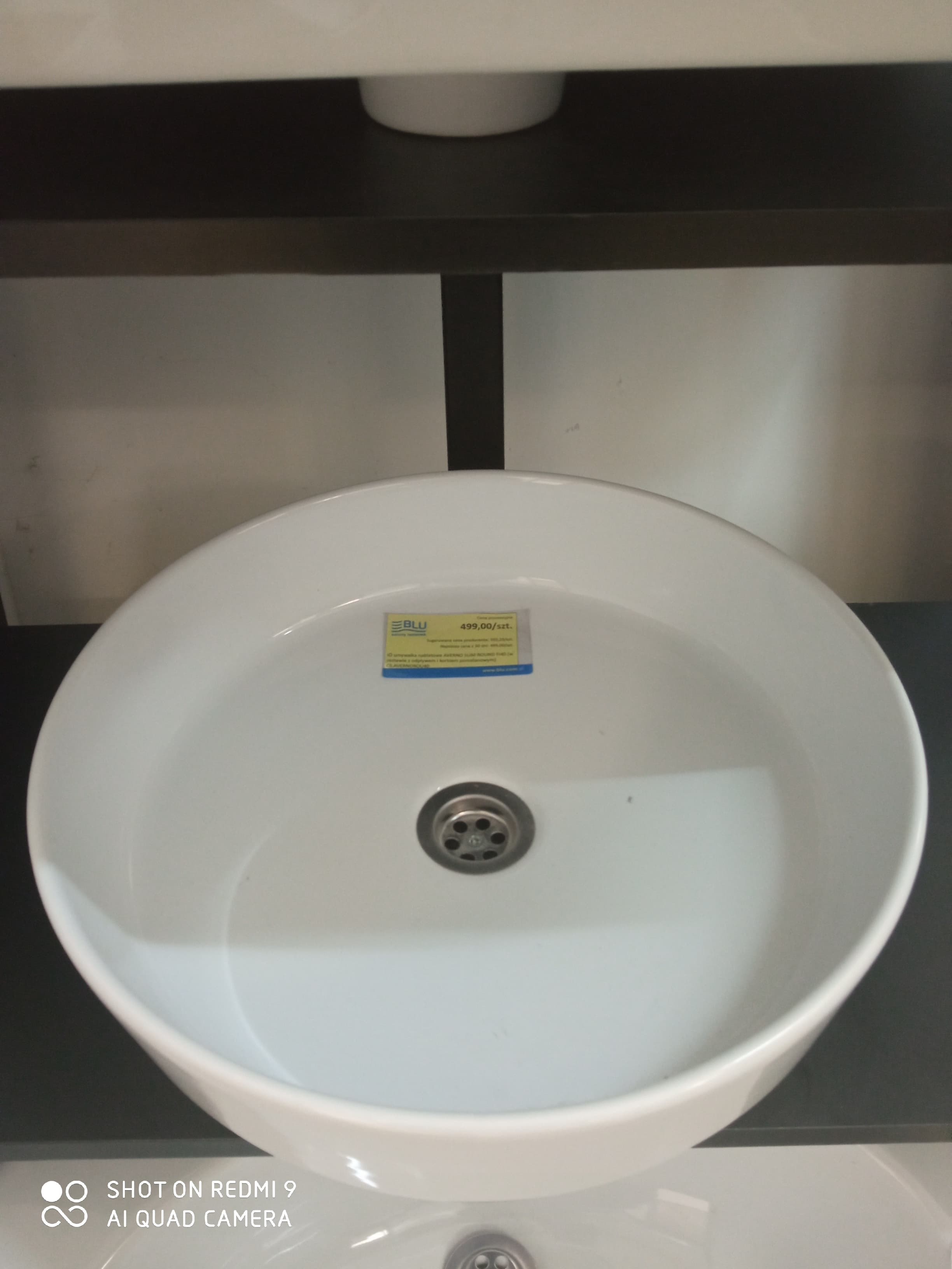 IO umywalka nablatowa AVERNO SLIM ROUND FI40 (w zestawie z odpływem i korkiem porcelanowym) CS.AVERNOROU40 *W  **ekspo - Powystawowy Giżycko