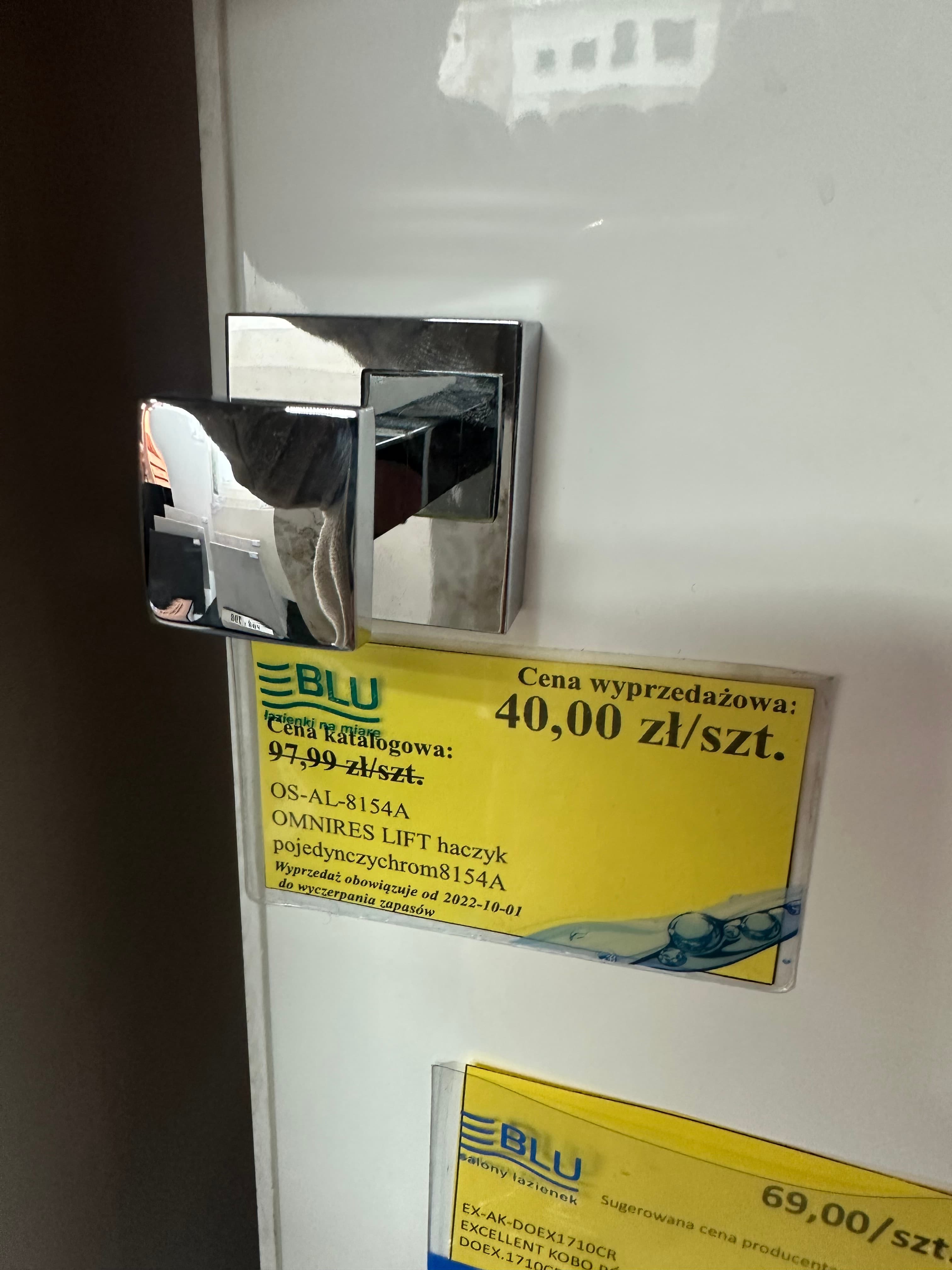 OMNIRES LIFT haczyk pojedynczy  chrom  8154A - Powystawowy Cieszyn