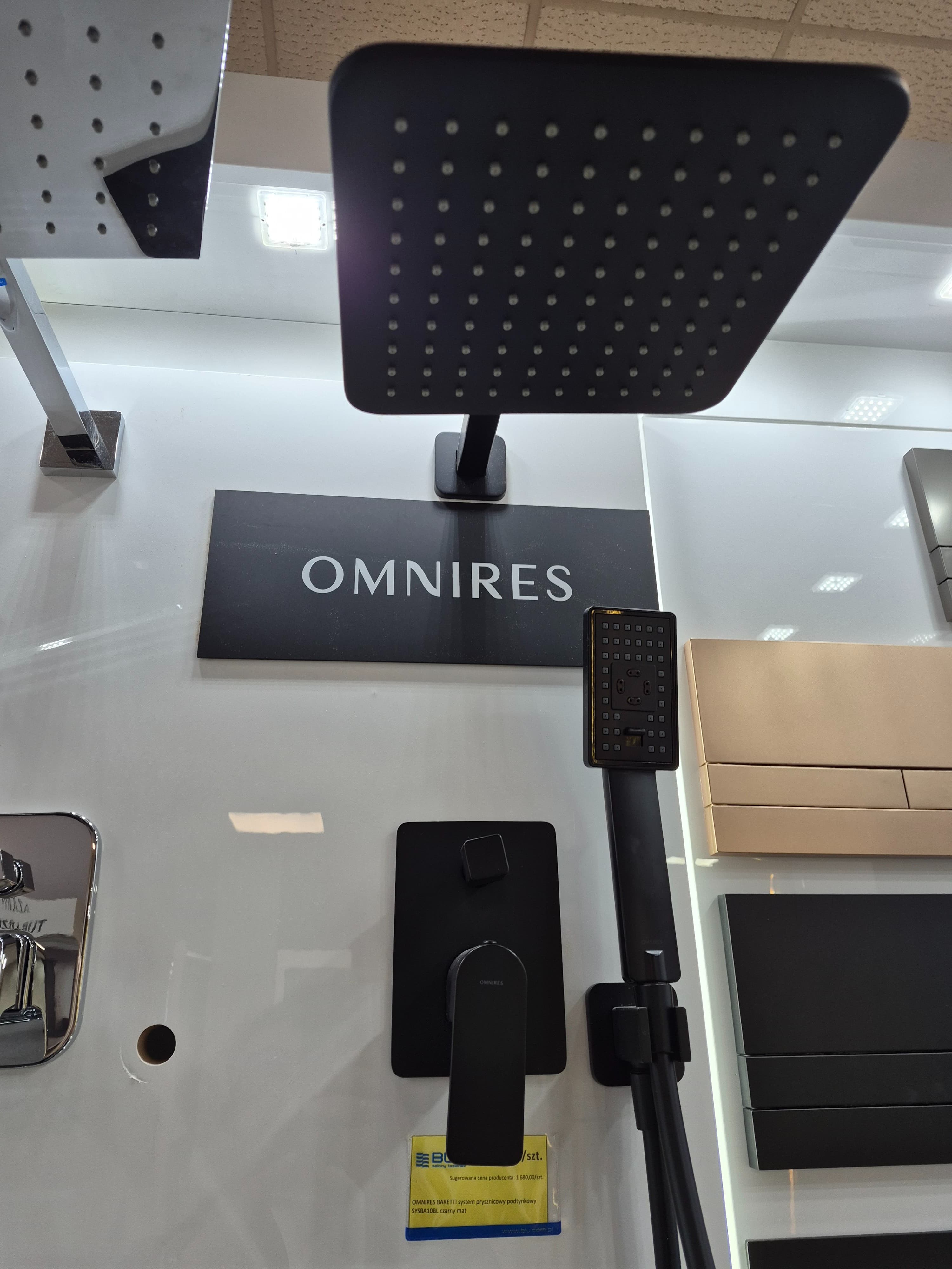 OMNIRES BARETTI system prysznicowy podtynkowy SYSBA10BL czarny mat - Powystawowy Radom