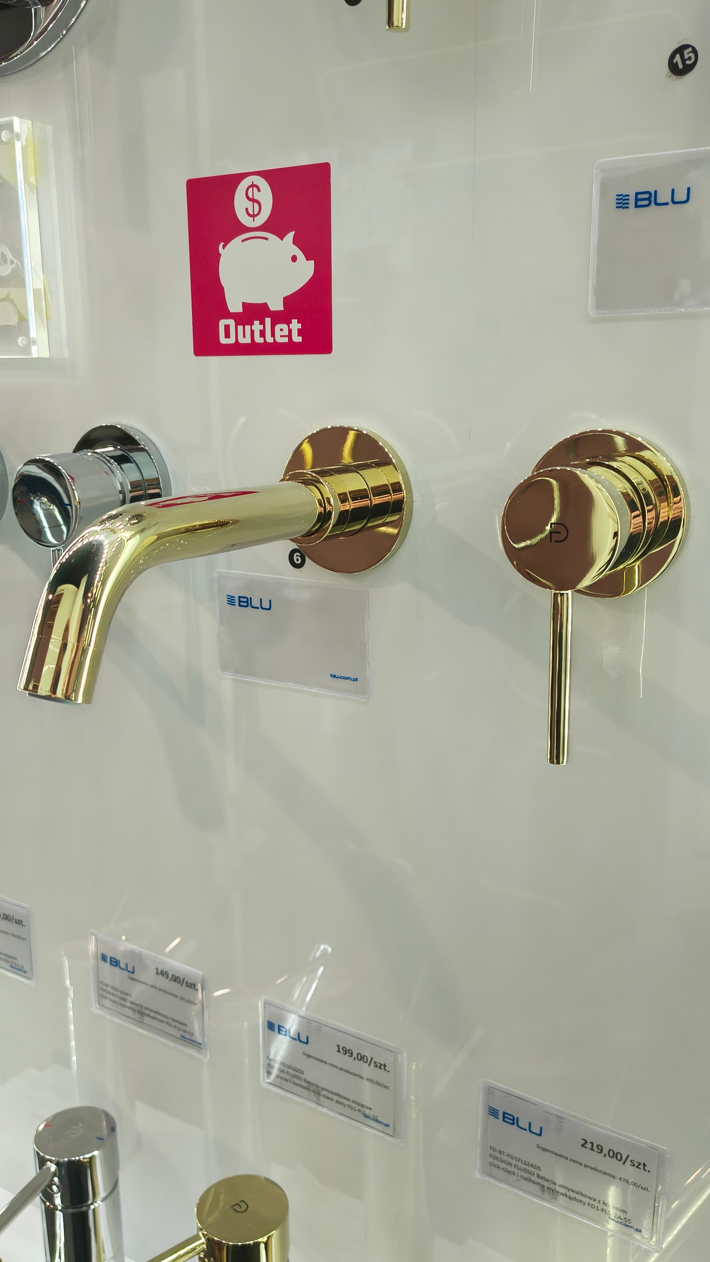 FDESIGN FLUSSO Bateria umywalkowa podtynkowa złoty z zestawem podtynkowym FD1-FLS-3PA-55  **ekspo - Powystawowy Poznań