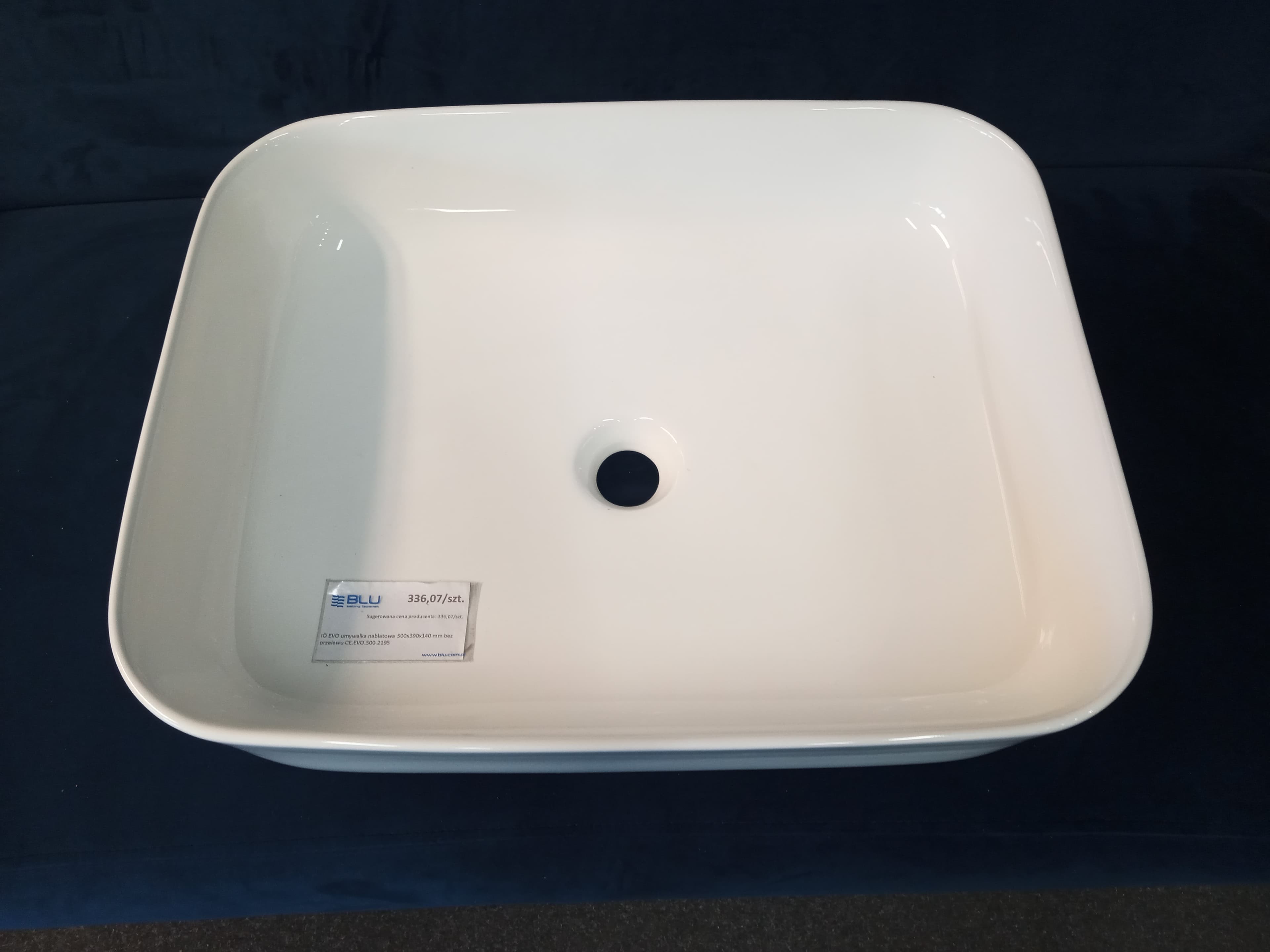 IO EVO umywalka nablatowa 500x390x140 mm bez przelewu CE.EVO.500.2195.I *W - Powystawowy Lubliniec
