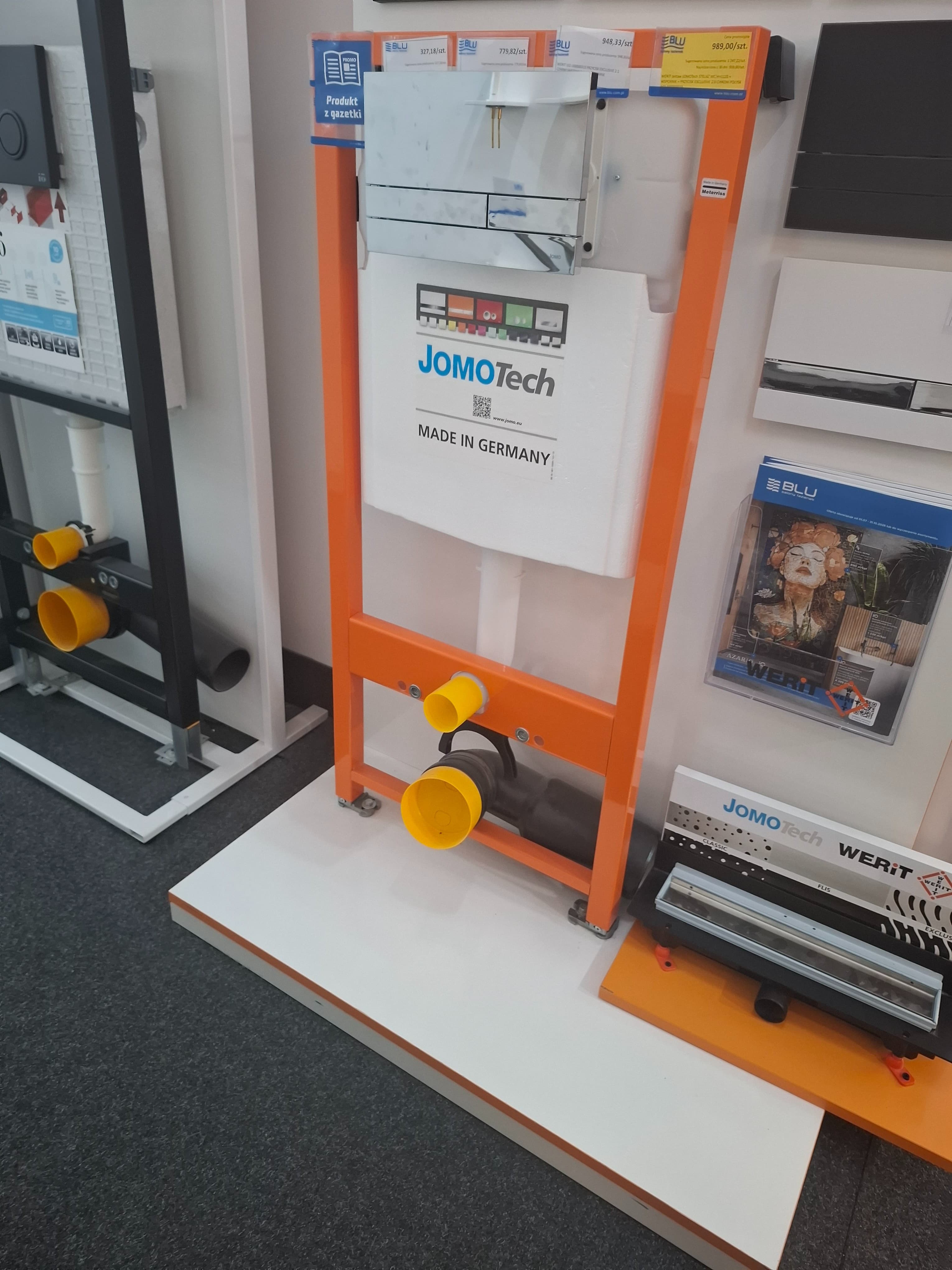 WERIT 103-000000010  Stelaż podtynkowy do wc WERIFix Base w komplecie ze wspornikami i przyciskiem Exclusive 2.0 Chrom połysk (JOMOTech) - Powystawowy Skierniewice