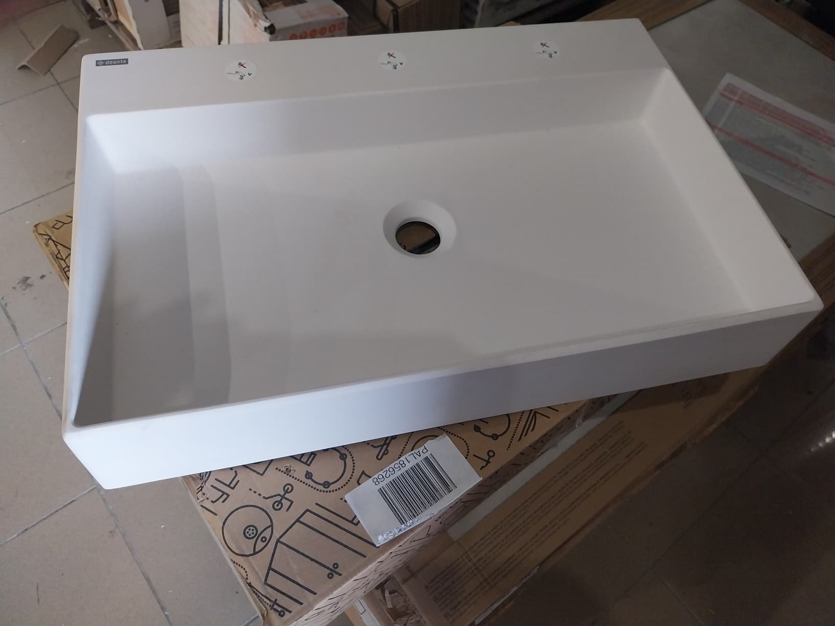 DEANTE UMYWALKA CORREO ALABASTER STAWIANA NA BLAT, 600X400 MM   CQR_AU6S  **ekspo - Powystawowy Kraków