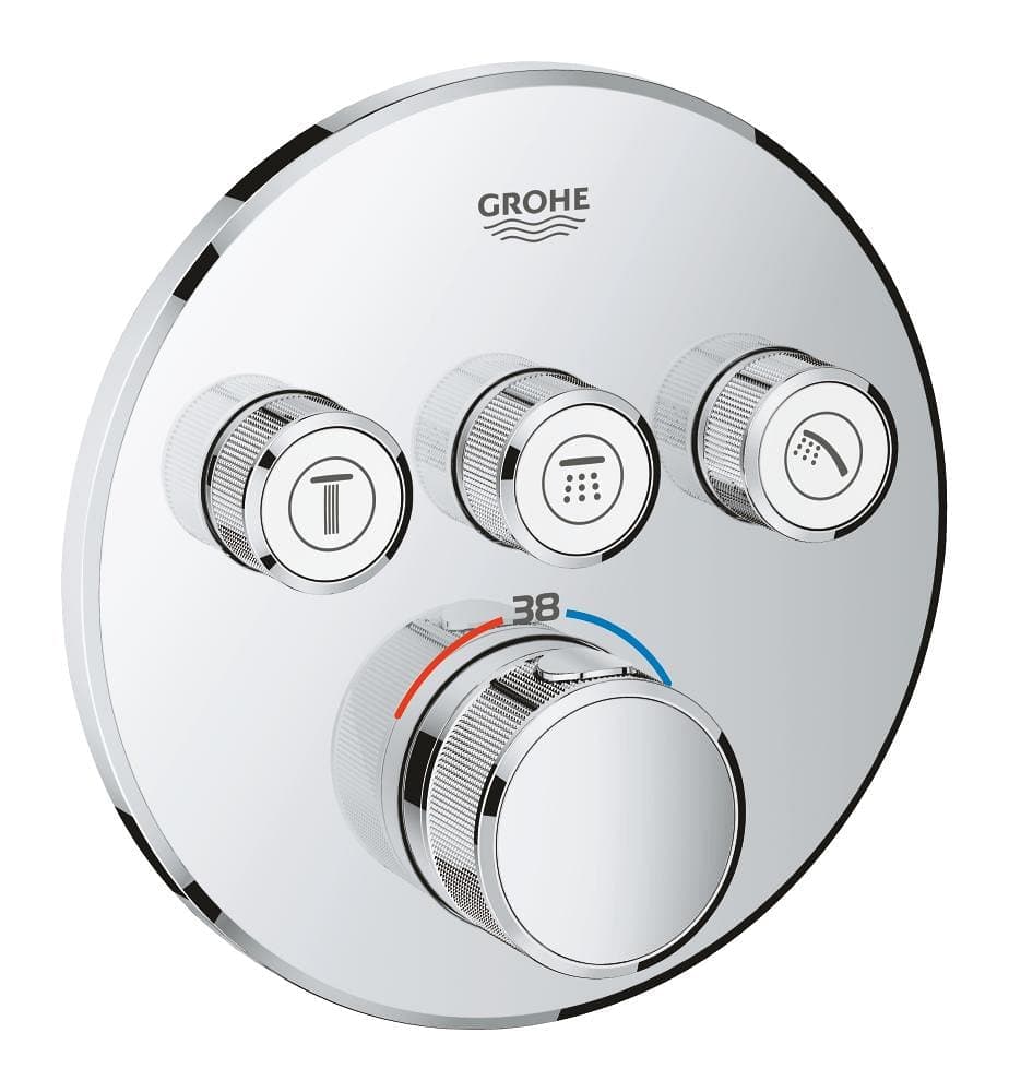 GROHE Smart Control podtynkowa  bateria termostatyczna okrągła do obsługi trzech wyjść  29121000 chrom  **ekspo - Powystawowy Tarnobrzeg