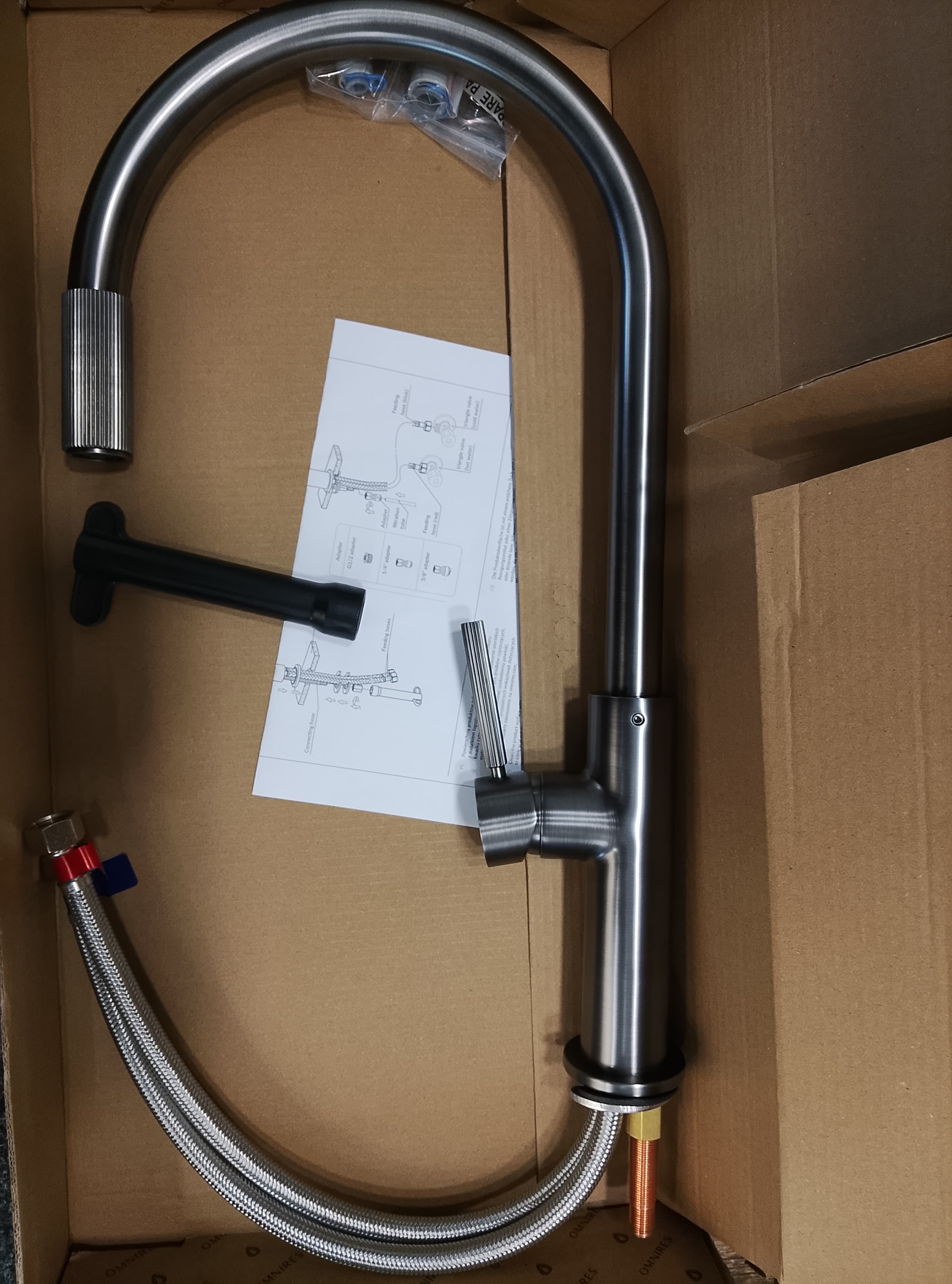 OMNIRES SWITCH bateria kuchenna do podłączenia zestawu filtrującego SW9057GR grafit  **ekspo - Nowy Kalisz