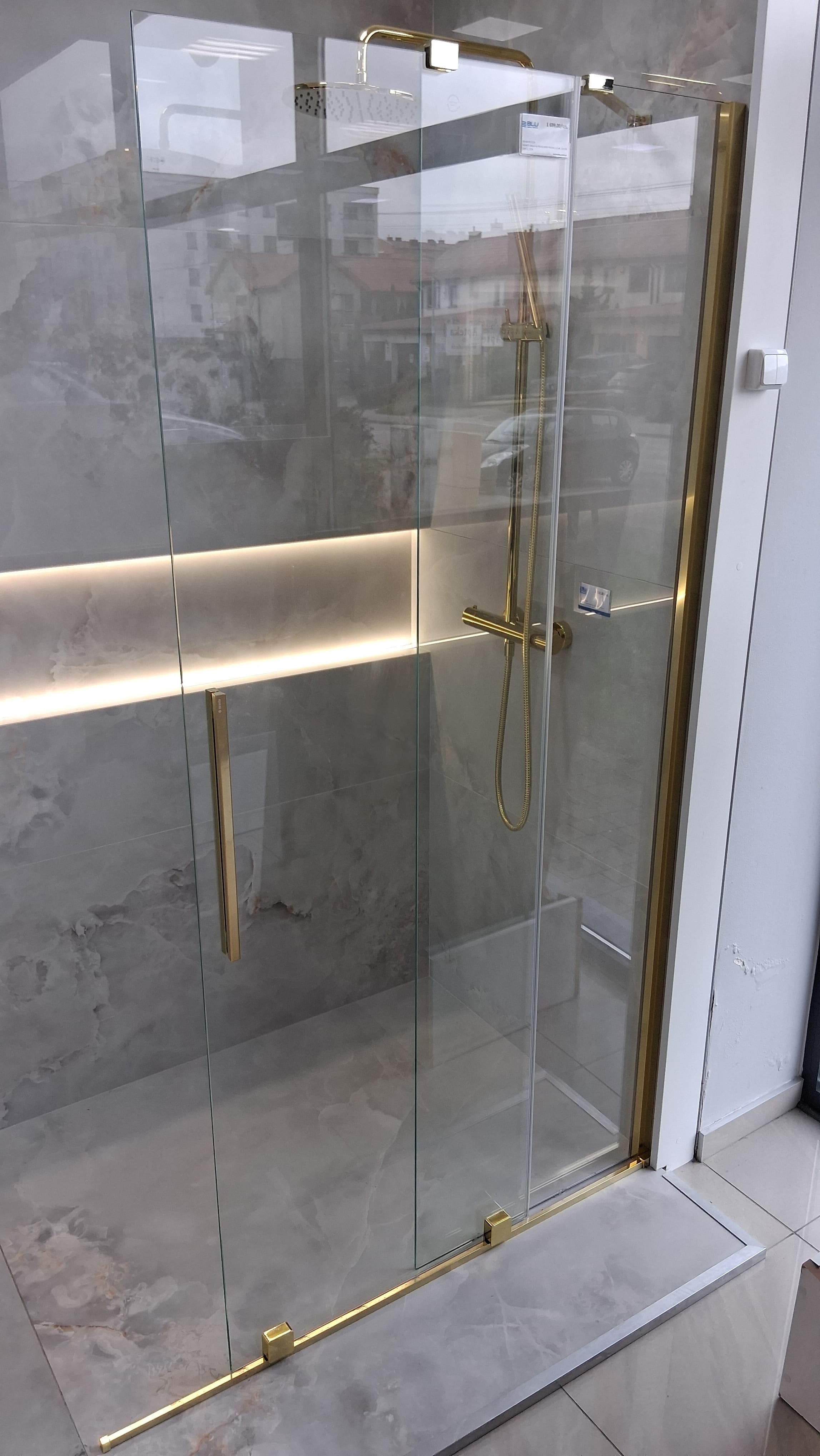 DEANTE WALK-IN PRZESUWNY PRIZMA GOLD 120x195 CM  KTJ_Z32R  **ekspo - Powystawowy Pułtusk