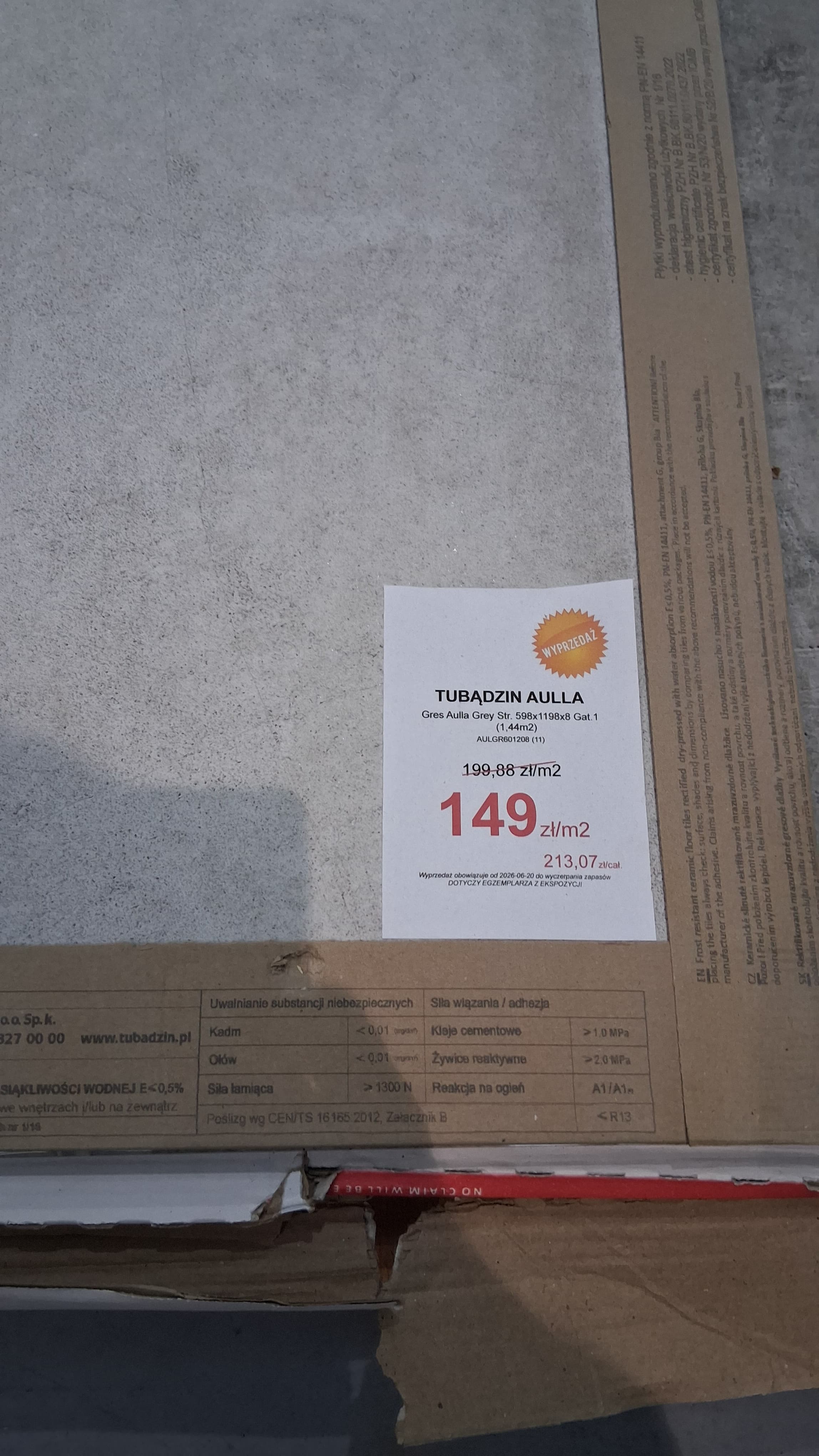 TUBĄDZIN MONOLITH GRES AULLA GRAPHITE struktura 79.8*79.8*10mm G.I (1.27m2/45.72m2) płytka dostępna w nowej grubości - patrz nowy indeks - Nowy Białystok
