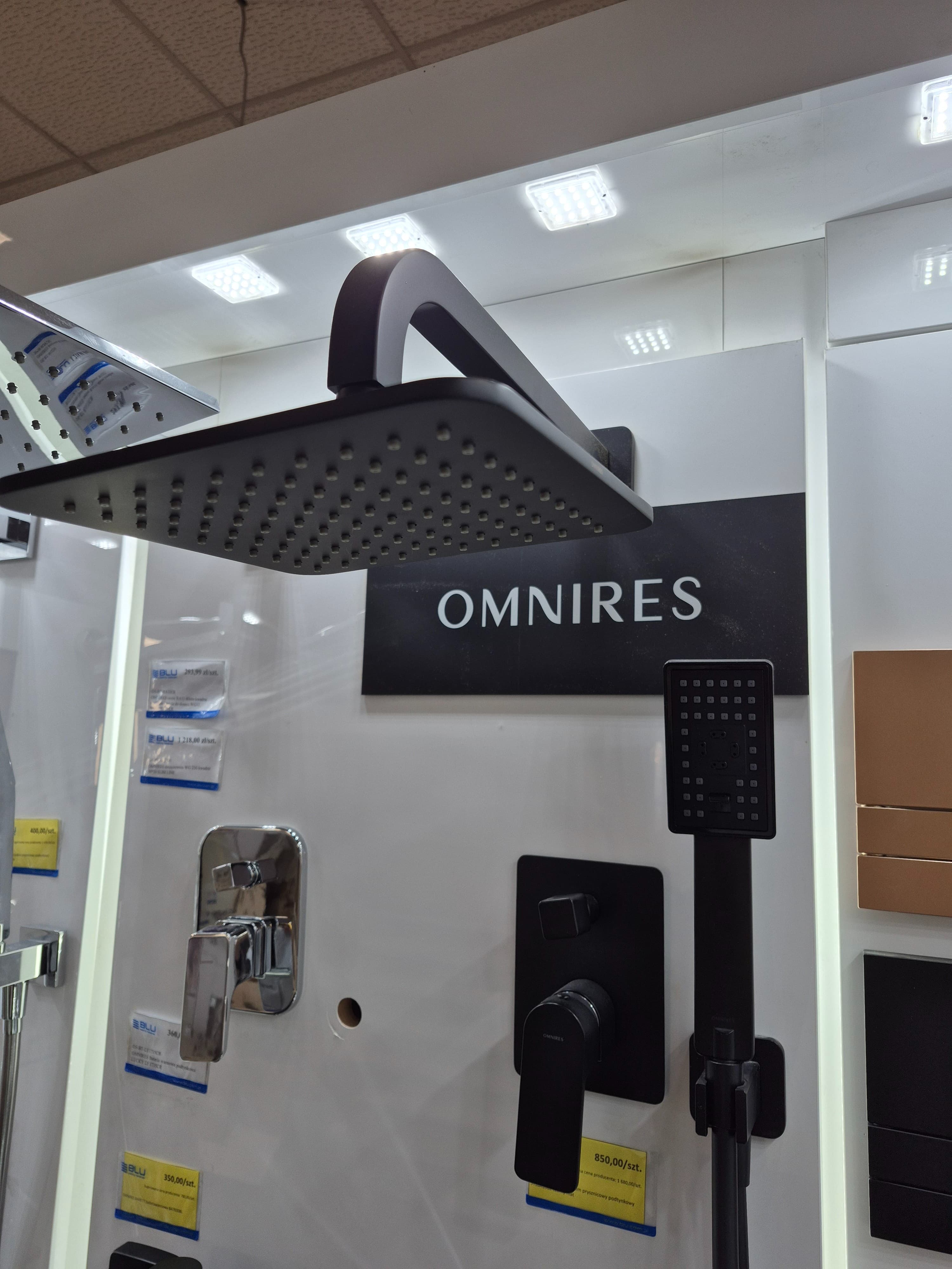 OMNIRES BARETTI system prysznicowy podtynkowy SYSBA10BL czarny mat - Powystawowy Radom