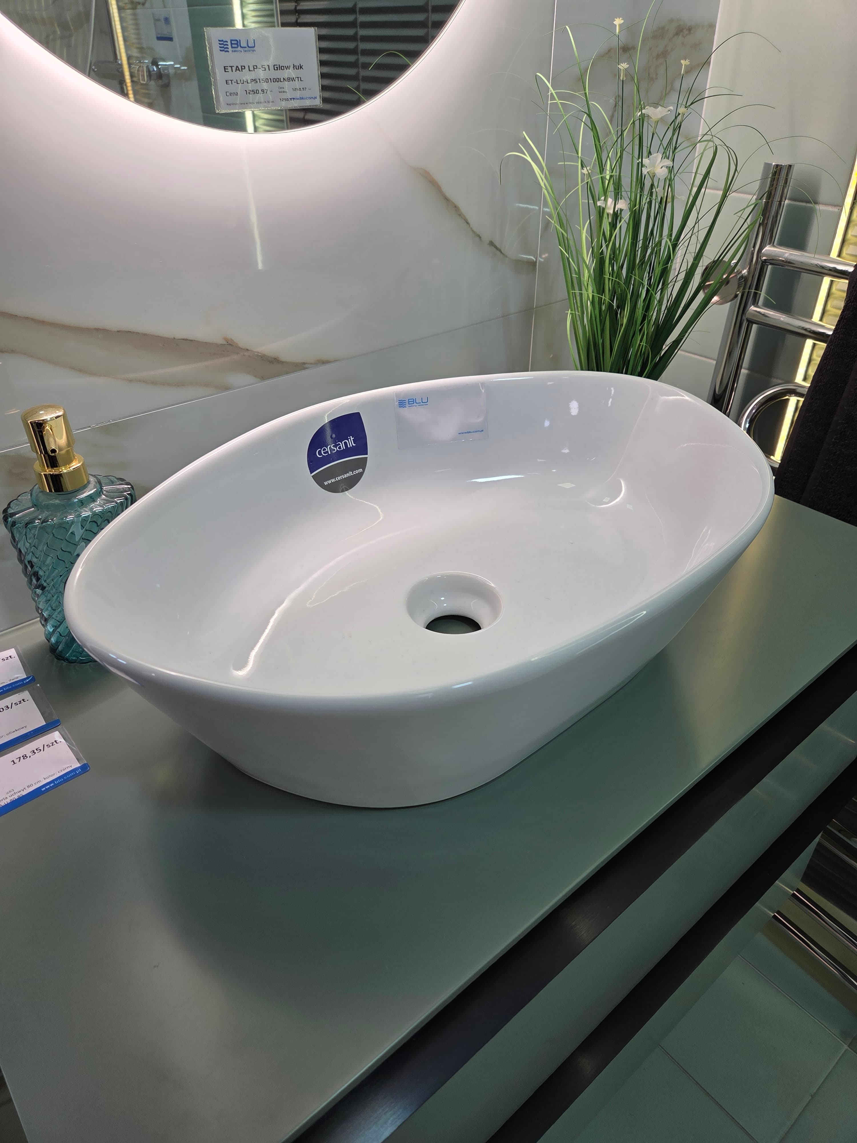 CERSANIT CITY UMYWALKA NABLATOWA SP50 OWALNA Z CERAMICZNYM KORKIEM BOX  K35-046  *24  **ekspo - Powystawowy Krosno