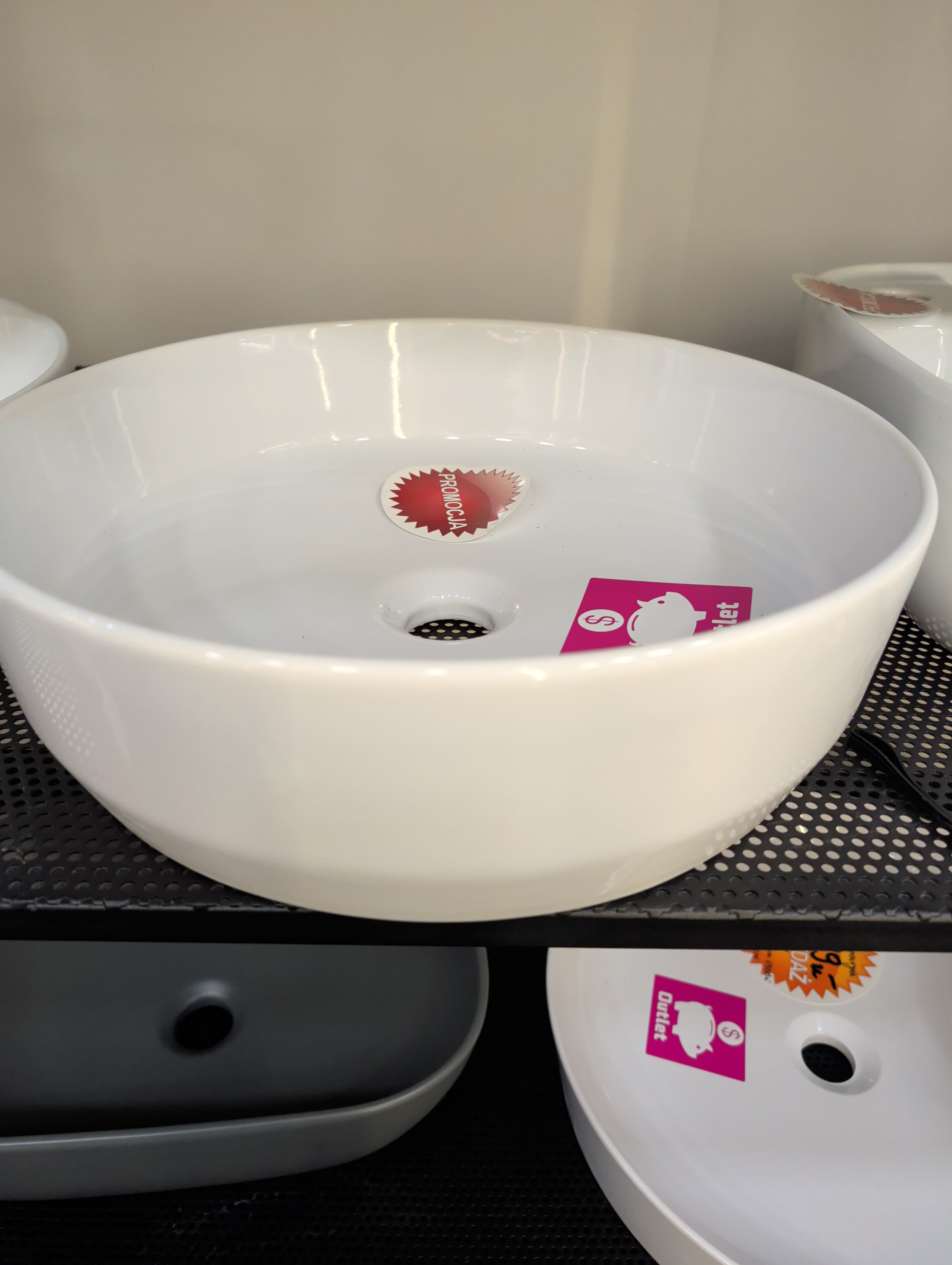IO umywalka nablatowa AVERNO SLIM ROUND FI40 (w zestawie z odpływem i korkiem porcelanowym) CS.AVERNOROU40 *W  **ekspo - Powystawowy BLU Salon Łazienek Jelenia Góra