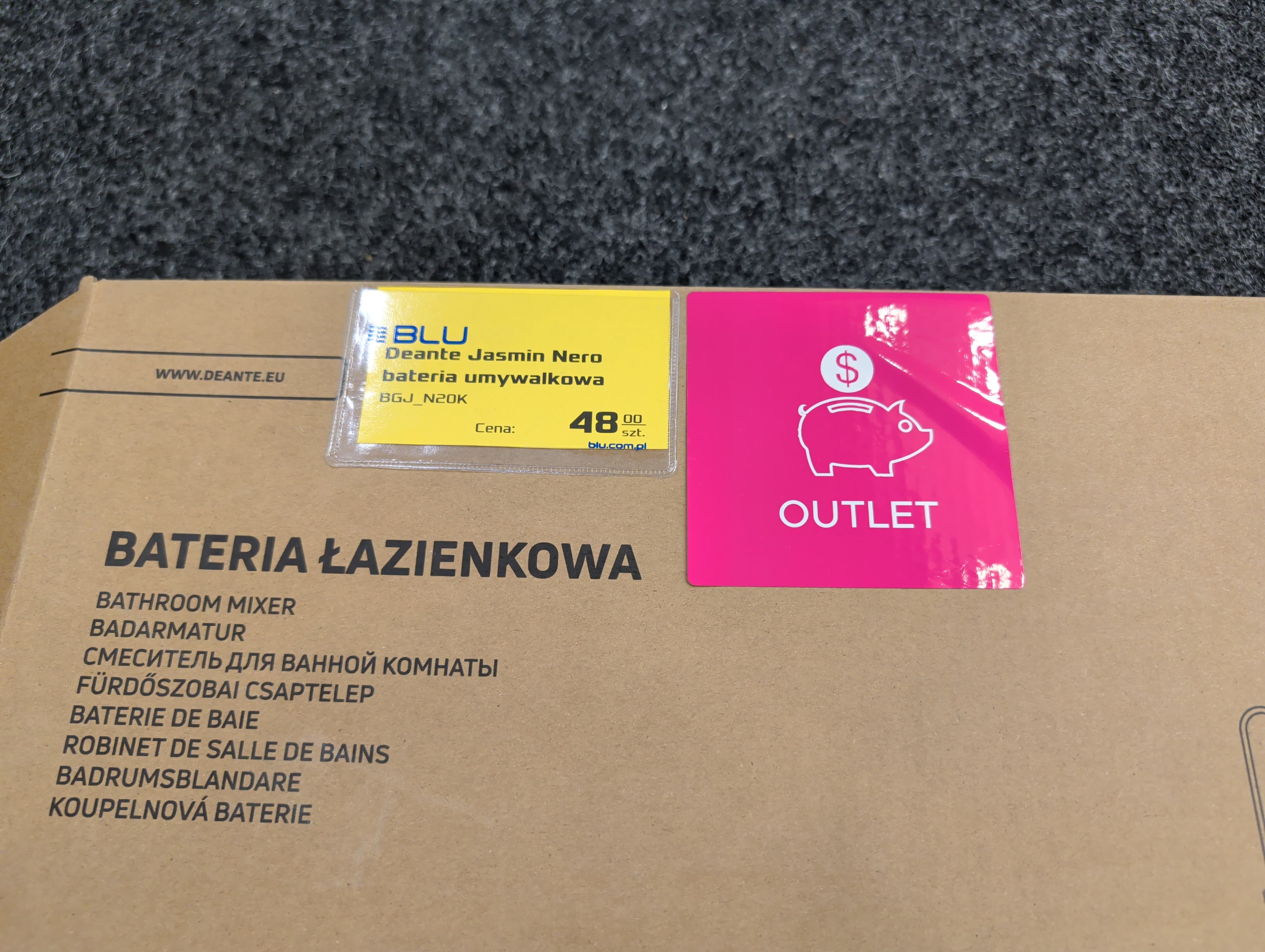 DEANTE BAT. JASMIN NERO UMYWALKOWA Z PODWYŻSZONYM KORPUSEM  BGJ_N20K   W *wycofane  **ekspo - Powystawowy Kalisz