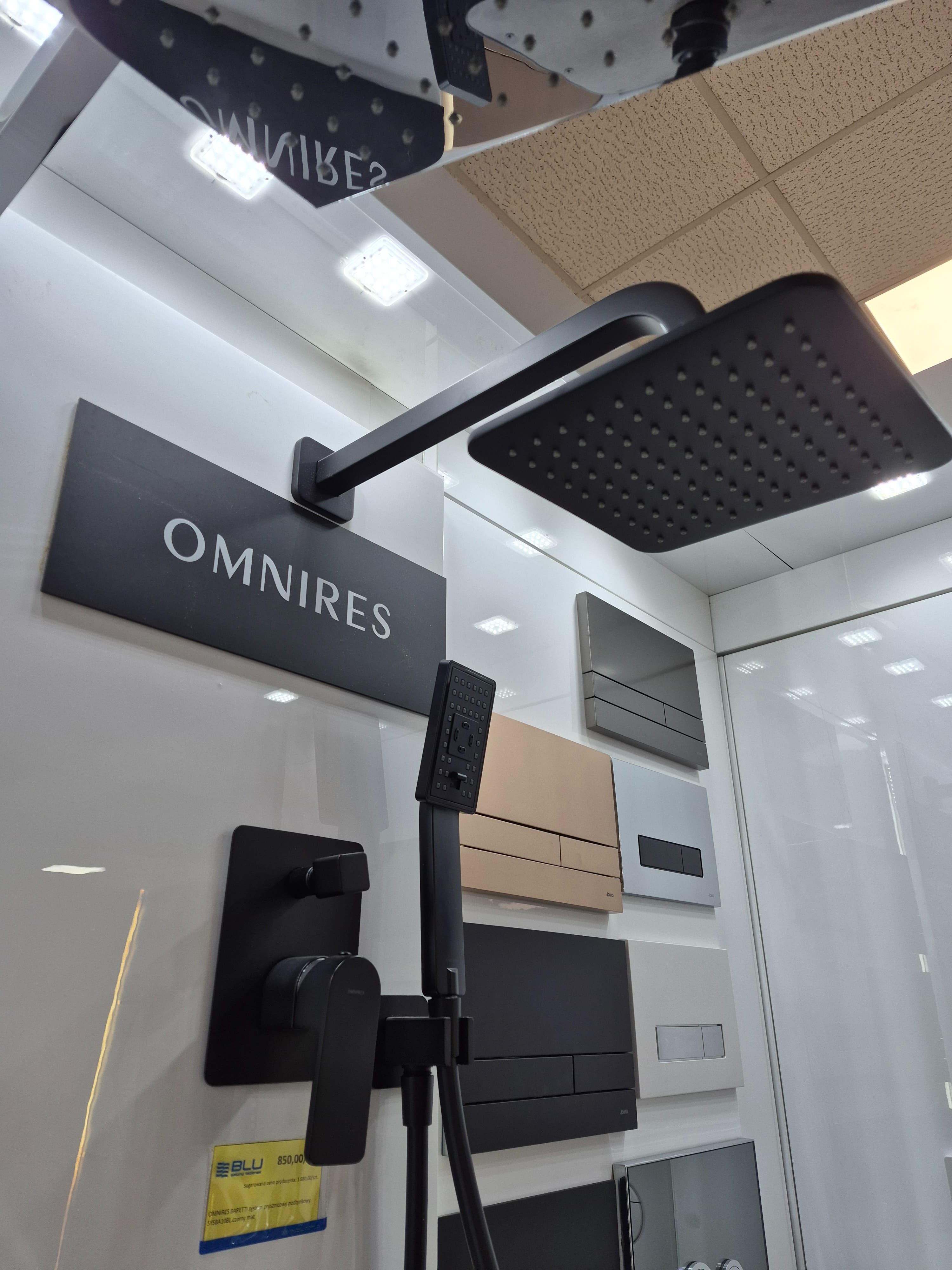 OMNIRES BARETTI system prysznicowy podtynkowy SYSBA10BL czarny mat - Powystawowy Radom