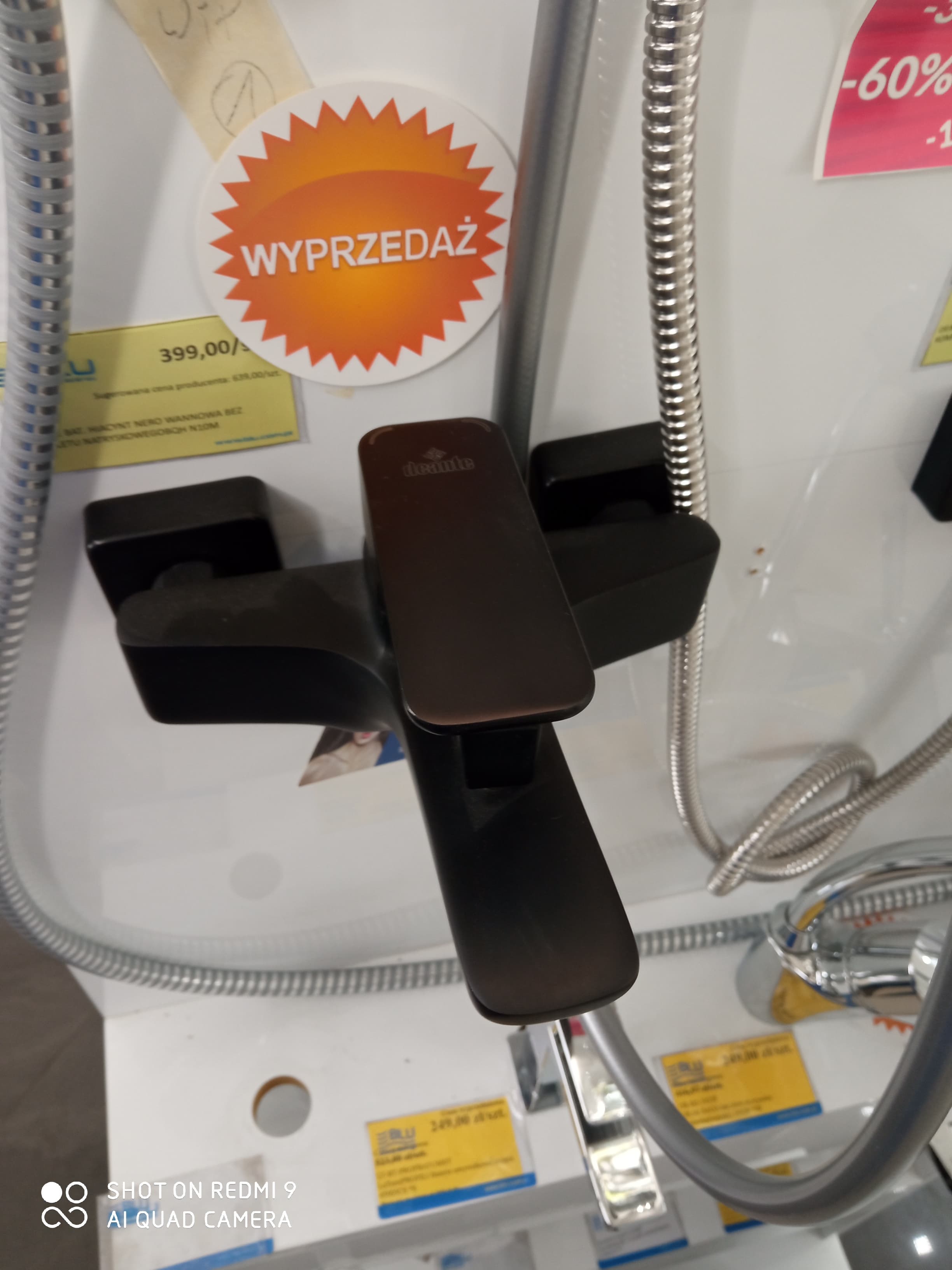 DEANTE BAT. HIACYNT NERO WANNOWA BEZ KOMPLETU NATRYSKOWEGO  BQH N10M  **ekspo - Powystawowy Giżycko