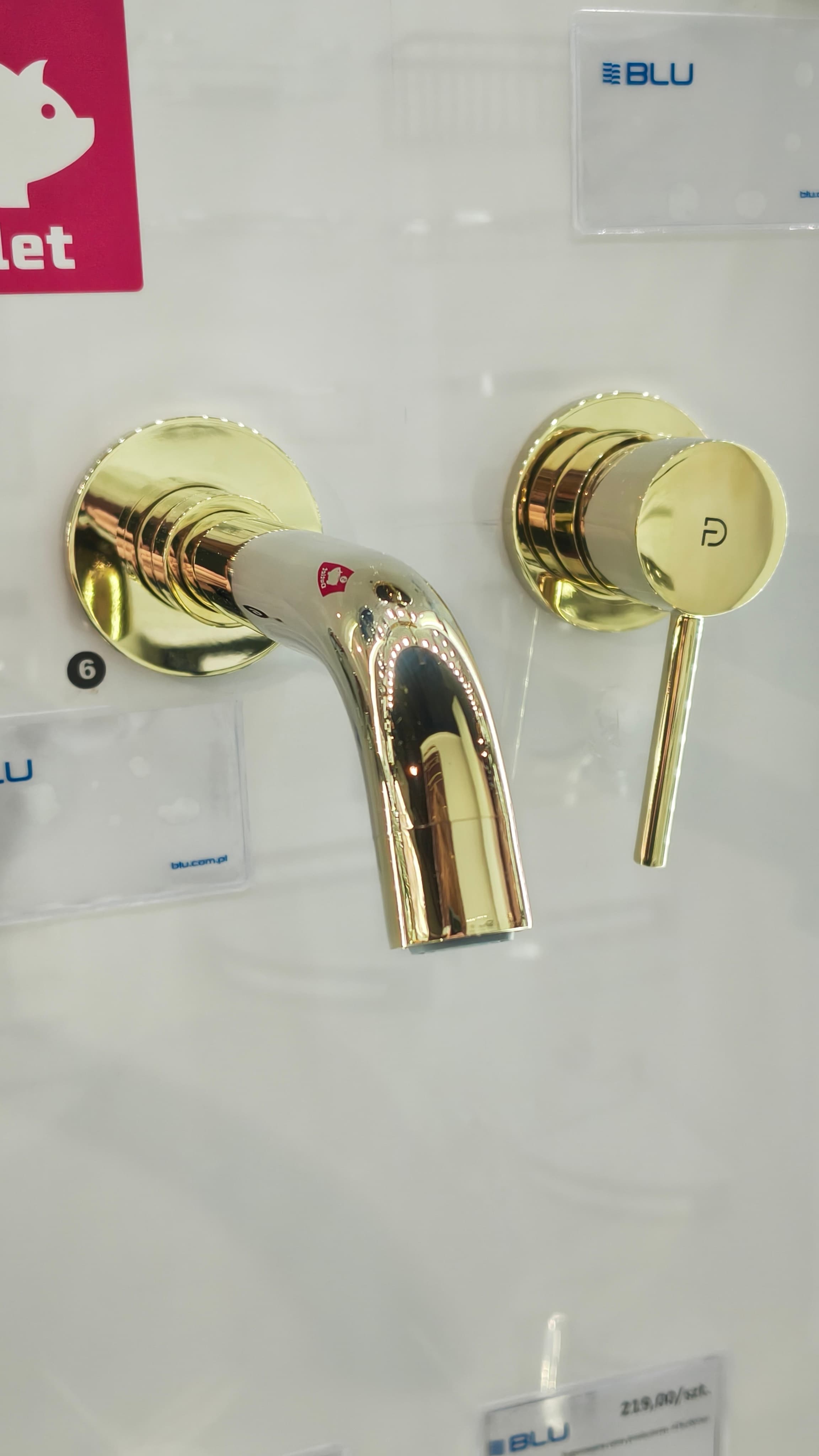 FDESIGN FLUSSO Bateria umywalkowa podtynkowa złoty z zestawem podtynkowym FD1-FLS-3PA-55  **ekspo - Powystawowy Poznań