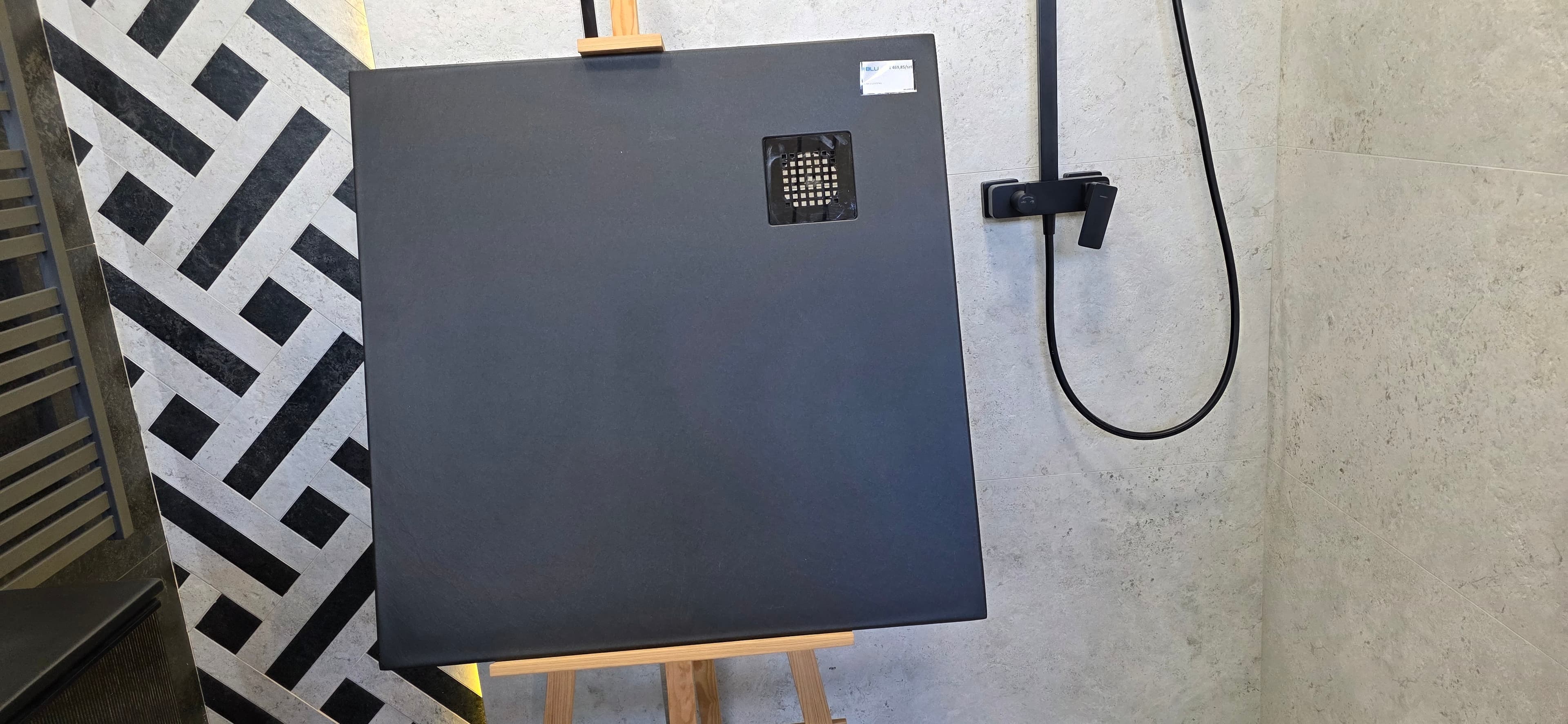 SCHEDPOL BRODZIK kompozytowy KALAIT BLACK STONE 90*90*3,5  3.3101/C/ST-M2  **ekspo - Powystawowy Łódź Pojezierska