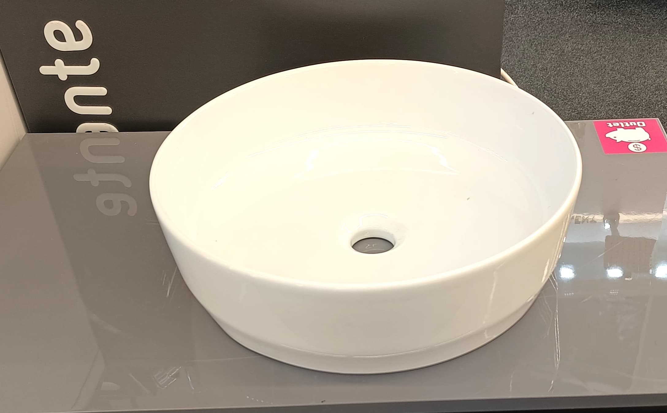 IO umywalka nablatowa AVERNO SLIM ROUND FI40 (w zestawie z odpływem i korkiem porcelanowym) CS.AVERNOROU40 *W  **ekspo - Powystawowy Zielona Góra