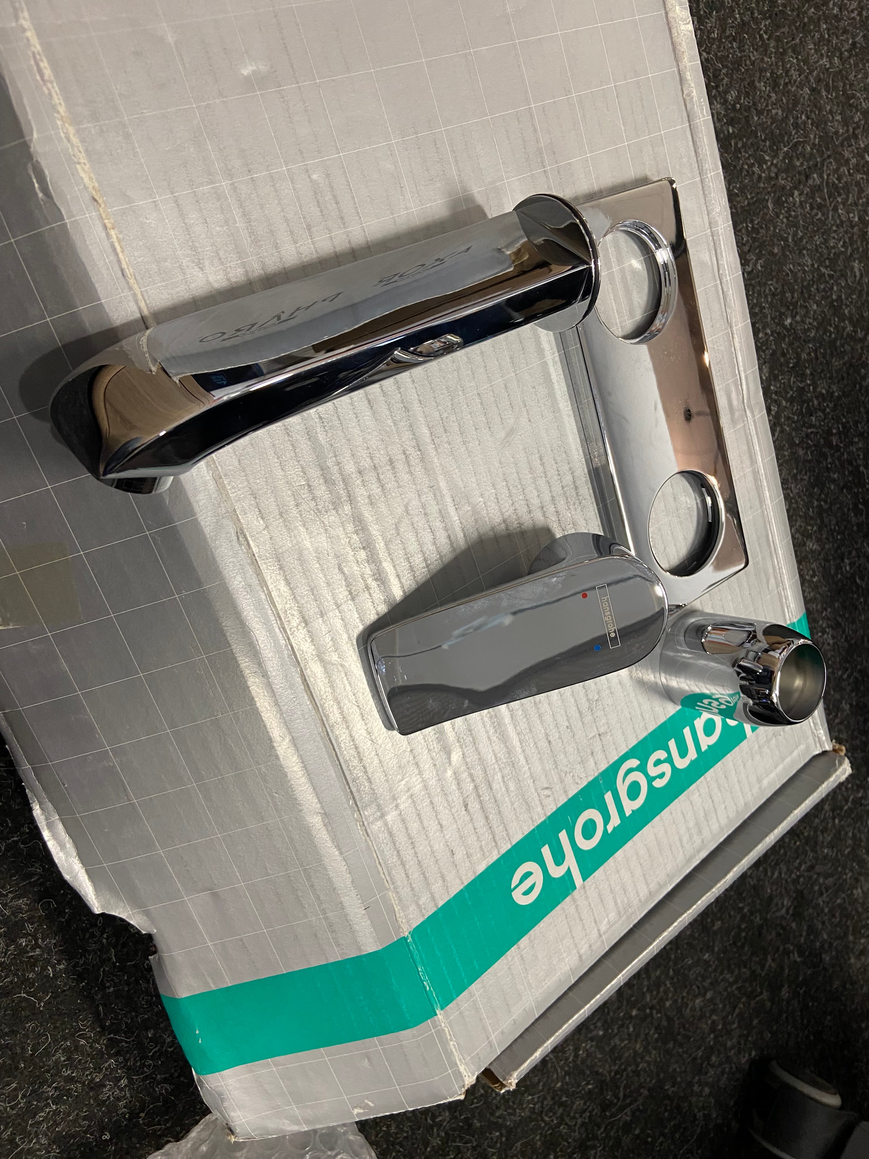 HANSGROHE 31085000 bat. umyw. ścienna METRIS E2 cz. zew.  chrom Chrom  **ekspo - Powystawowy Dębica