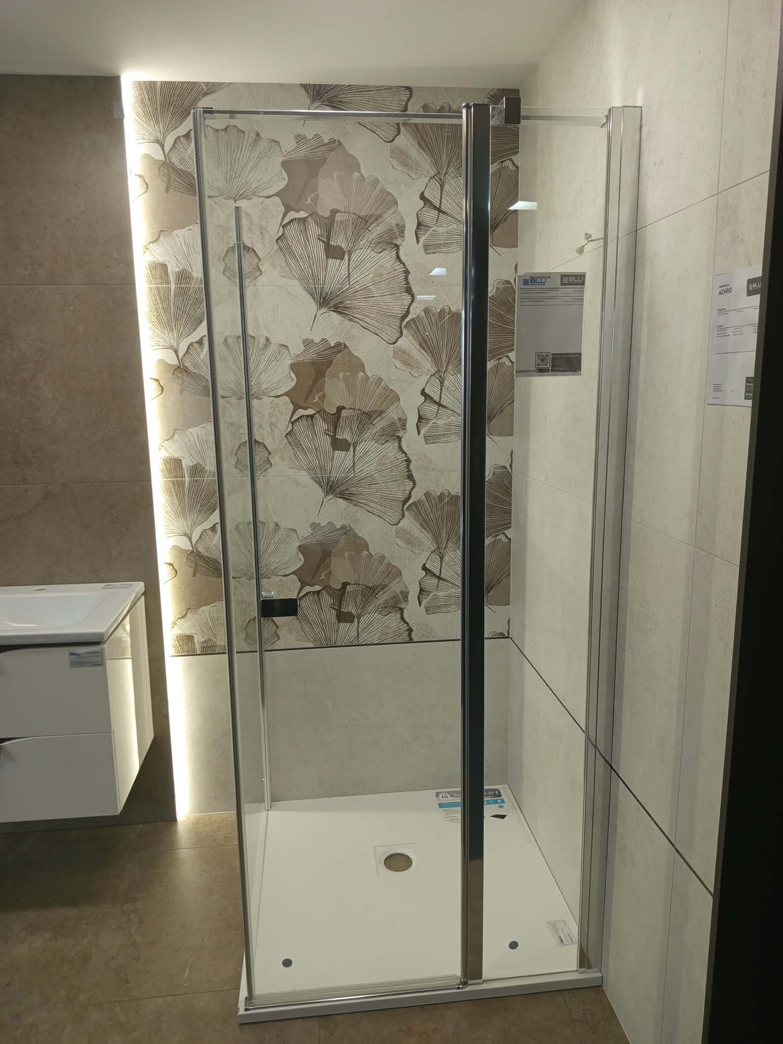 IO brodzik mineralny STEN 90x90 kwadratowy (w zestawie syfon i kratka ze stali nierdzewnej) biały 000 STEN90KWABIA - Powystawowy Ciechanów