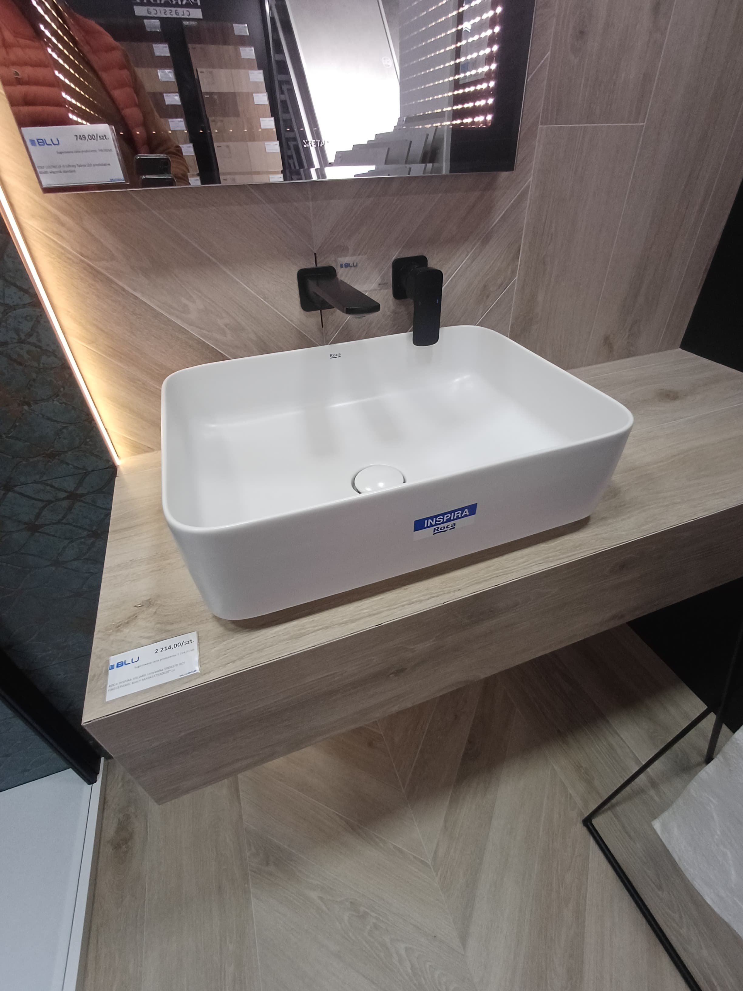 ROCA INSPIRA SQUARE Umywalka 500X370 OCT FINECERAMIC BIAŁY MAT  A327530620  *12  **ekspo - Powystawowy Lubliniec