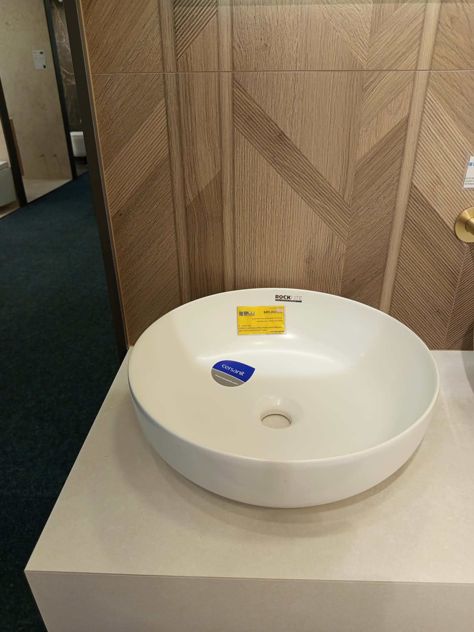 CERSANIT UMYWALKA NABLATOWA LARGA OKRĄGŁA BIAŁY MAT (40X40) BOX K677-018  **ekspo - Powystawowy Ciechanów
