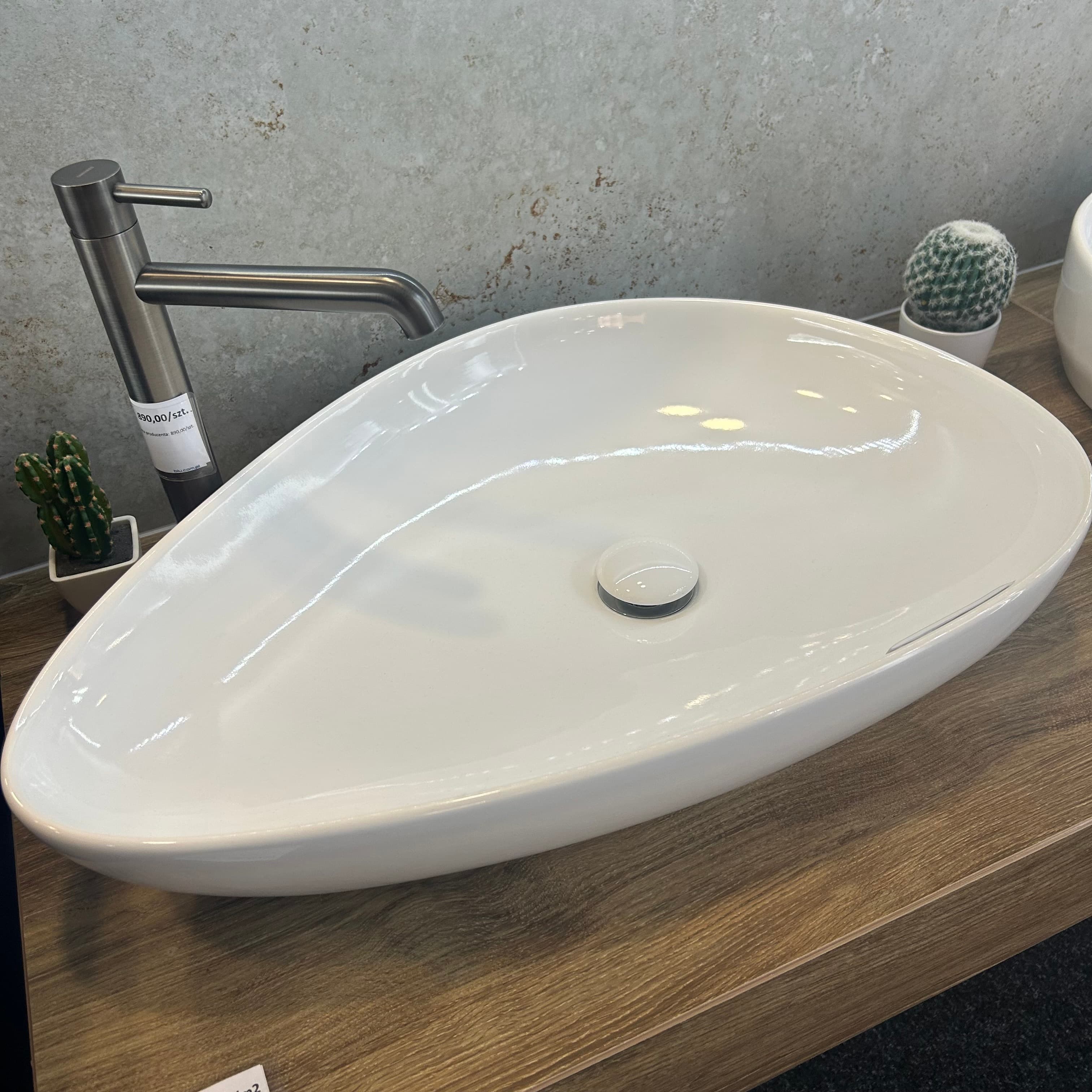 IO umywalka nablatowa TROMSO SLIM 61x40 (w zestawie z odpływem i korkiem porcelanowym) CS.TROMSO6140 *W  **ekspo - Powystawowy Chełm