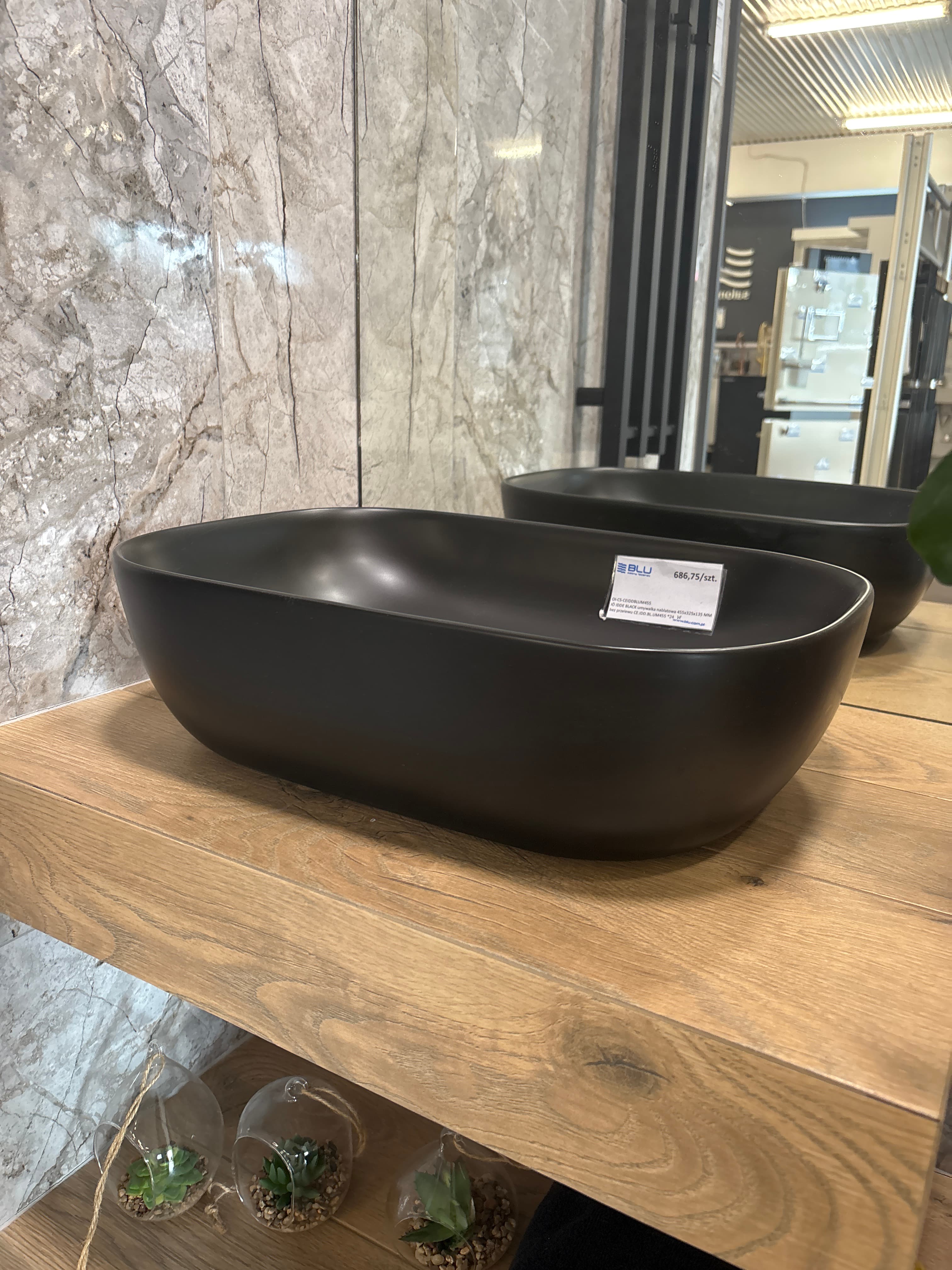 IO IDDE BLACK umywalka nablatowa 455x325x135 MM bez przelewu CE.IDD.BL.UM455 *24 *W  **ekspo - Powystawowy Biała Podlaska