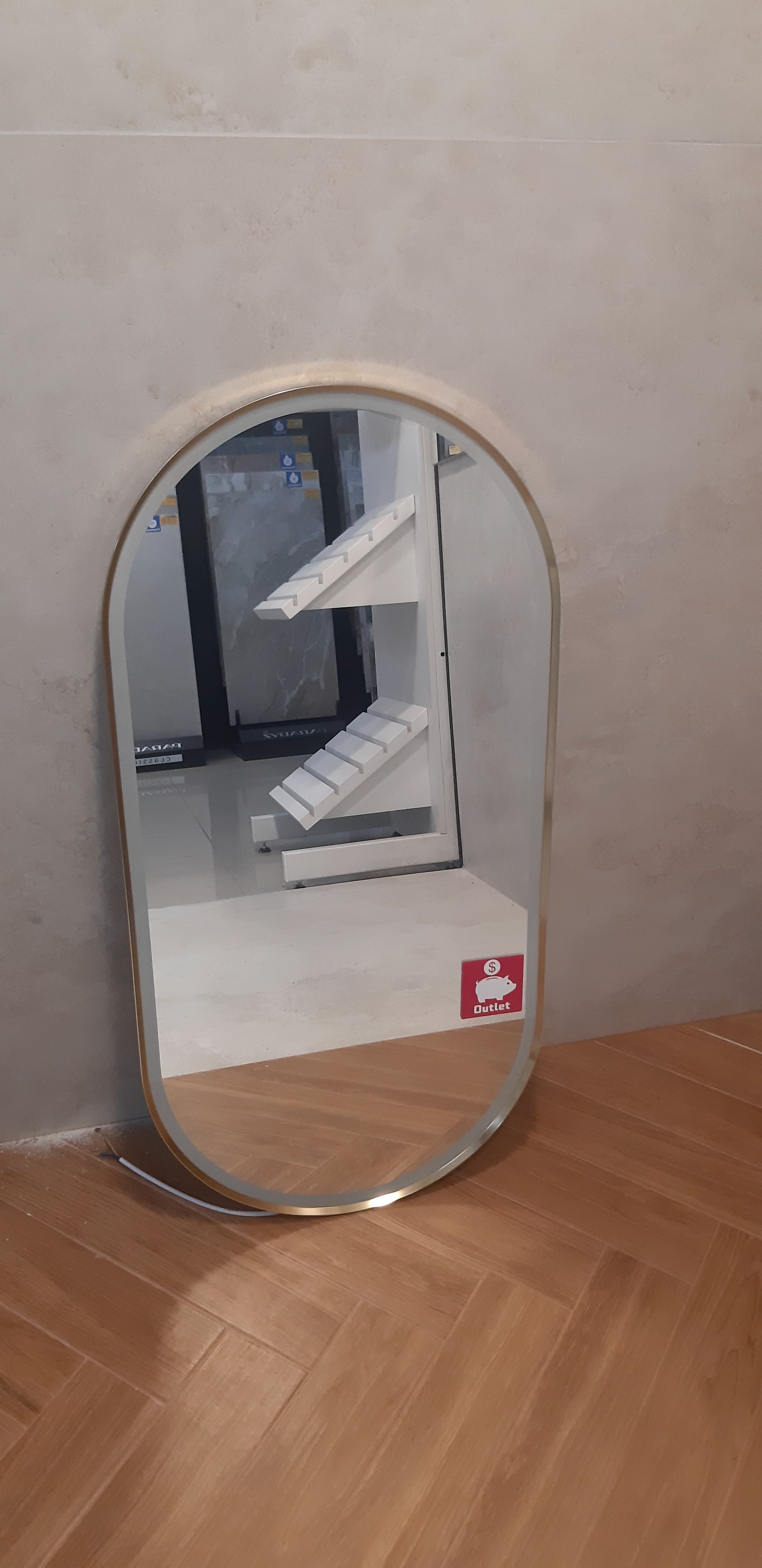 EXCELLENT Corido Lustro LED 100x50cm Owalne Złote Z Matą Grzewczą DOEX.CO100.050.GL - Powystawowy Bochnia