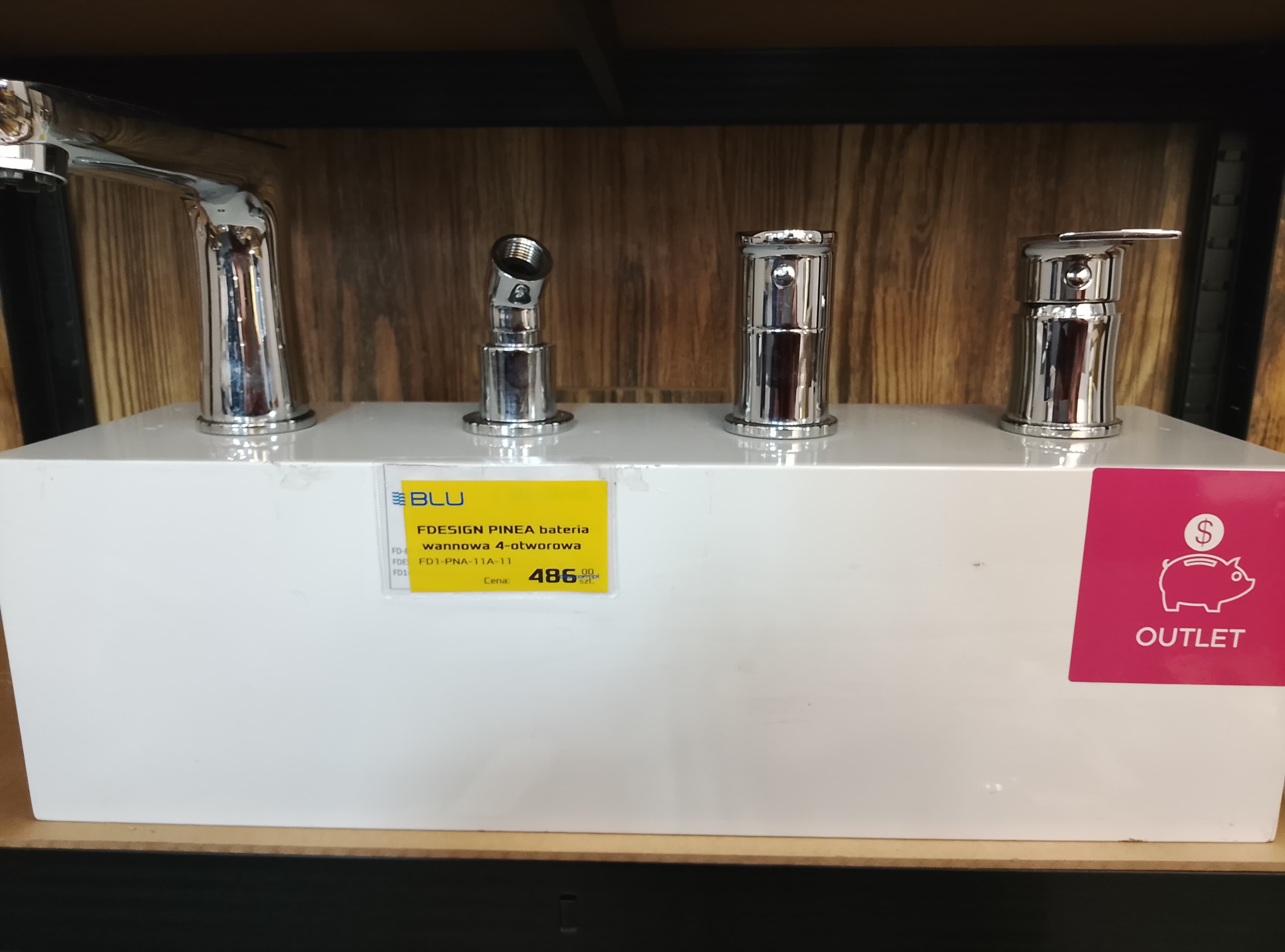 FDESIGN PINEA Bateria wannowa 4 - otworowa chrom FD1-PNA-11A-11   P - Powystawowy Kalisz