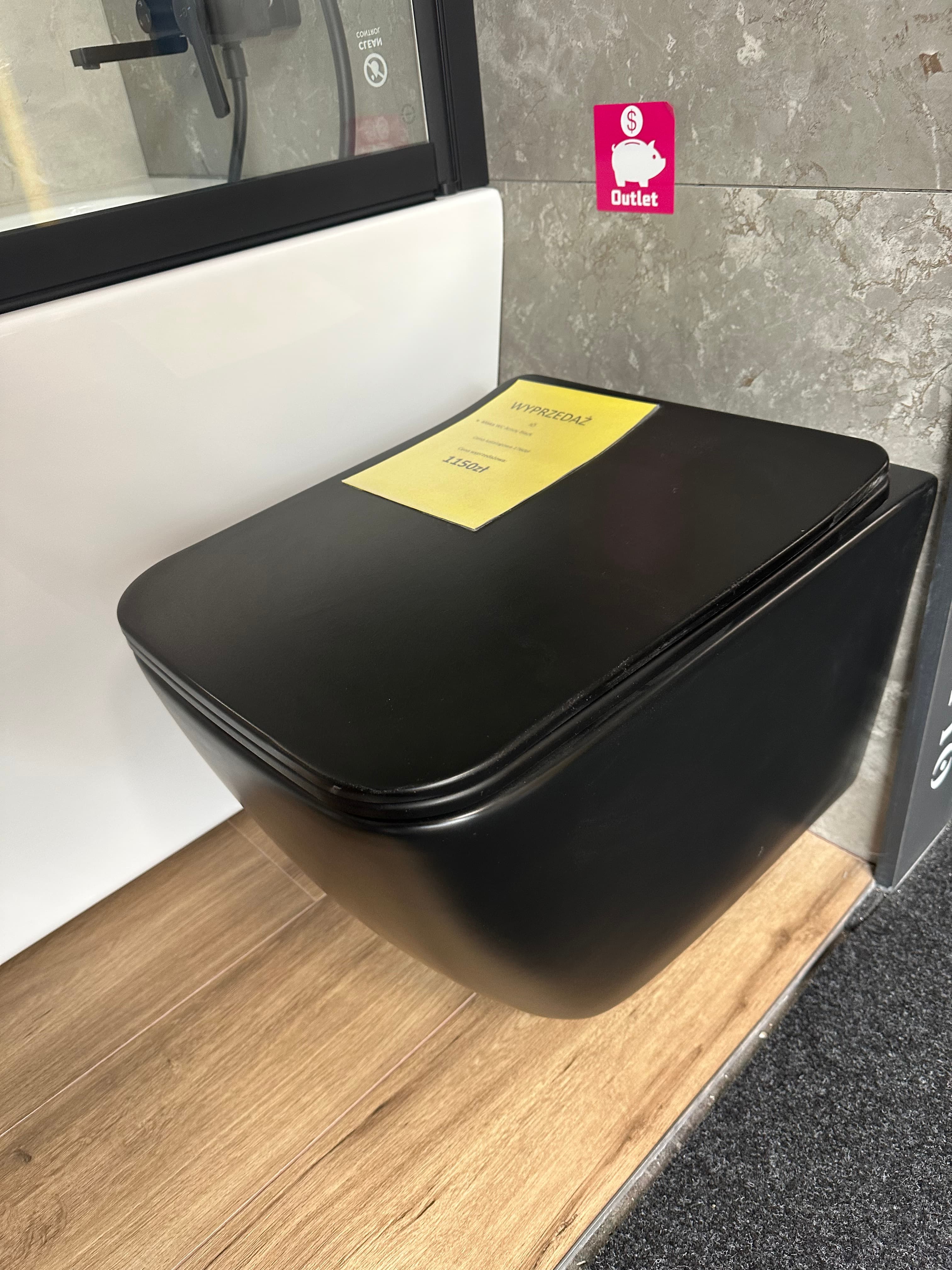 IO ARNOY BLACK miska wc wisząca Rimless 515x355 mm z deską slim wolnoopadającą z funkcją łatwego wypinania CE.ARN.BL.WC515 *16  *W  **ekspo - Powystawowy Cieszyn