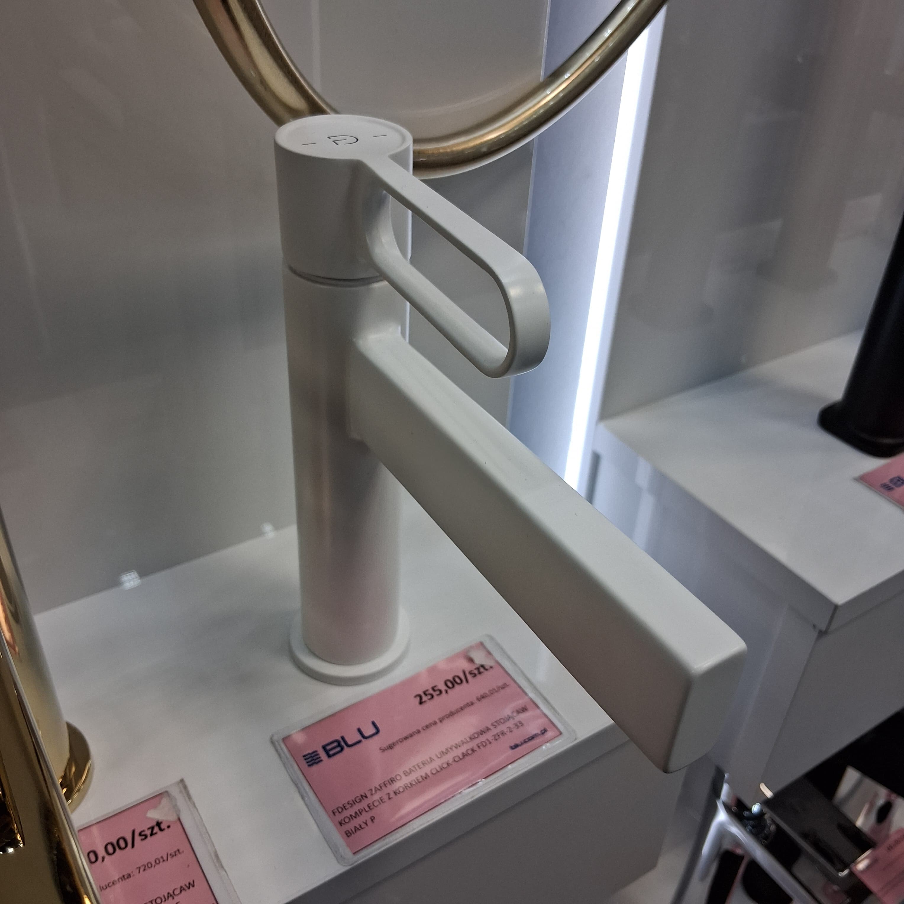 FDESIGN ZAFFIRO BATERIA UMYWALKOWA STOJĄCA  W KOMPLECIE Z KORKIEM CLICK-CLACK FD1-ZFR-2-33 BIAŁY   P - Powystawowy Białystok