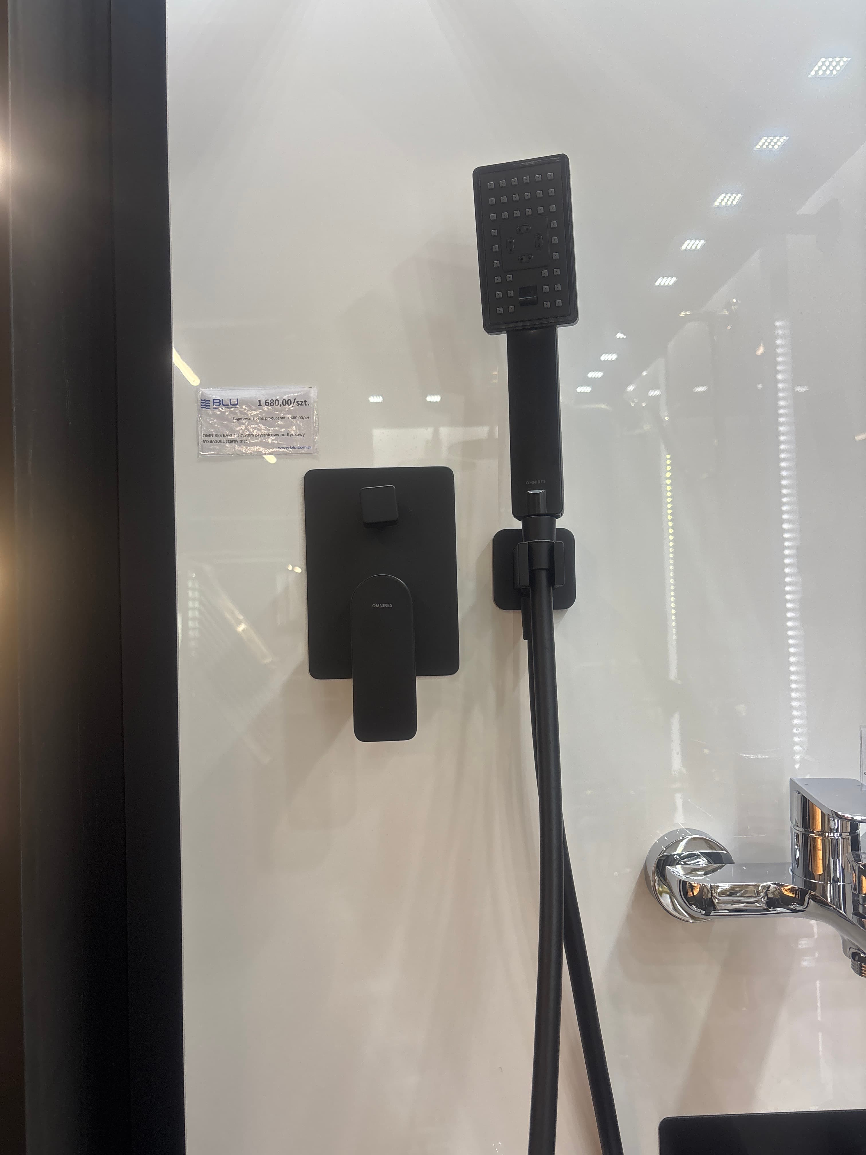 OMNIRES BARETTI system prysznicowy podtynkowy SYSBA10BL czarny mat - Powystawowy Warszawa