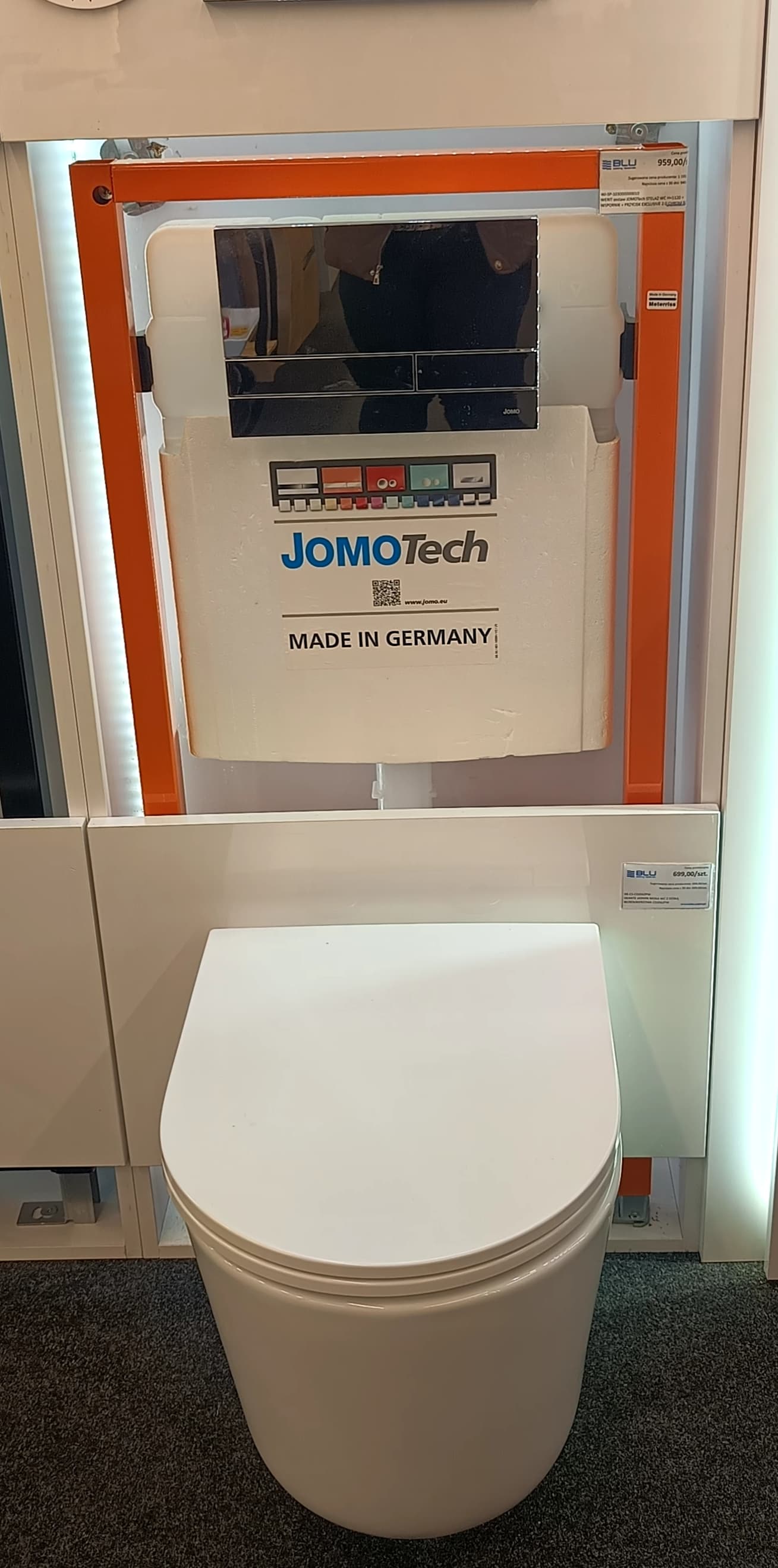WERIT 103-000000010  Stelaż podtynkowy do wc WERIFix Base w komplecie ze wspornikami i przyciskiem Exclusive 2.0 Chrom połysk (JOMOTech) - Powystawowy Zielona Góra