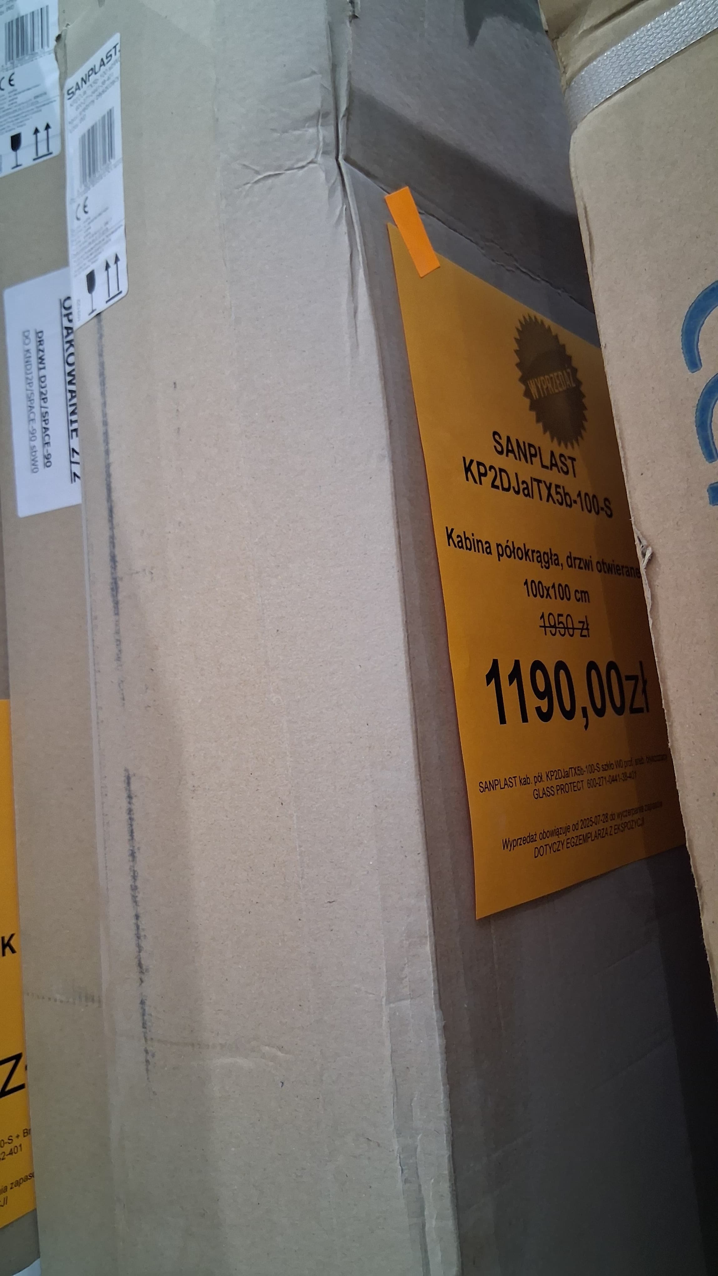 SANPLAST kab. pół. KP2DJa/TX5b-100-S szkło W0 prof. sreb. błyszczący GLASS PROTECT  600-271-0441-38-401   *P - Nowy Białystok