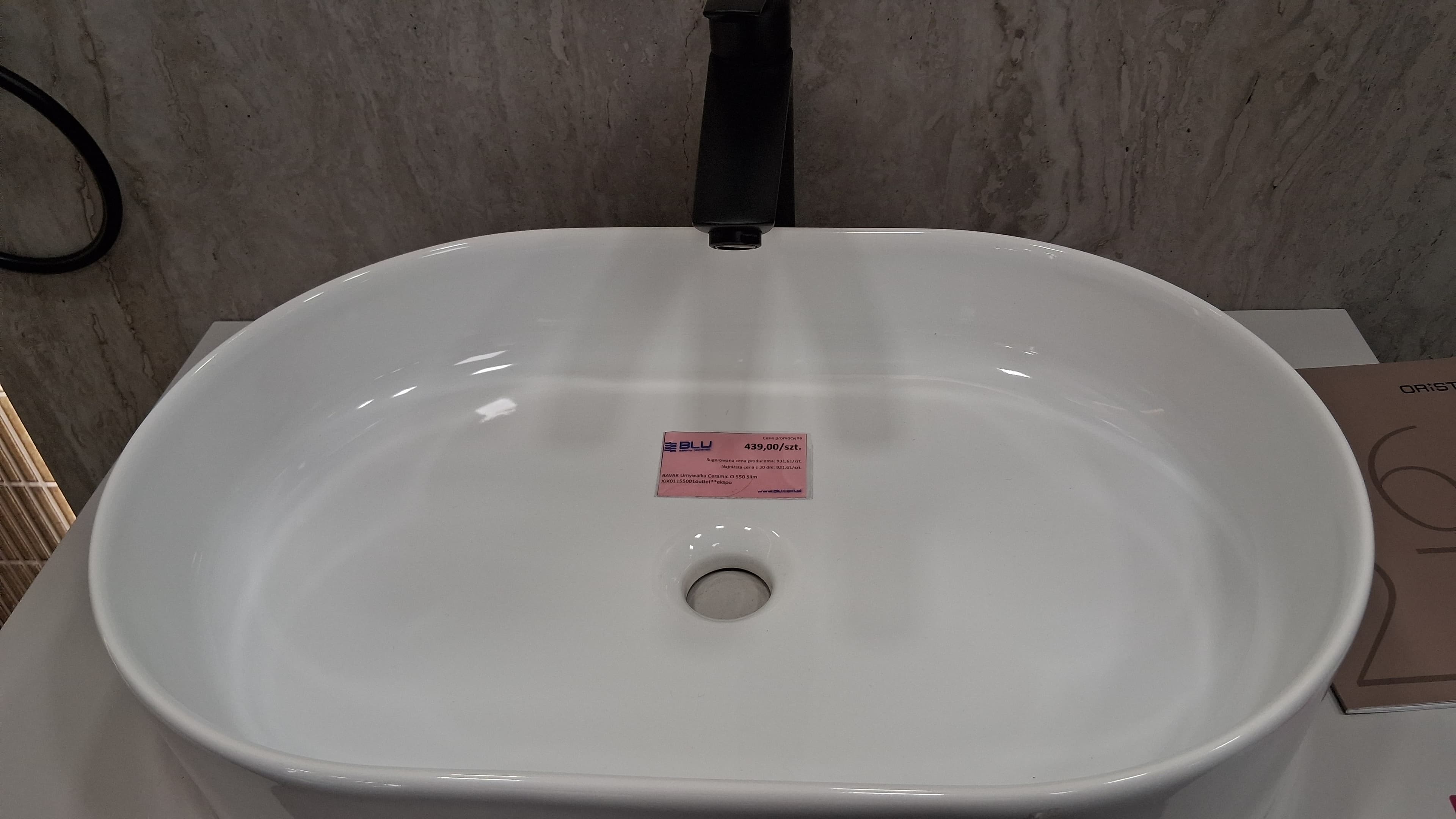RAVAK Umywalka Ceramic O 550 Slim XJX01155001  outlet  **ekspo - Powystawowy Białystok