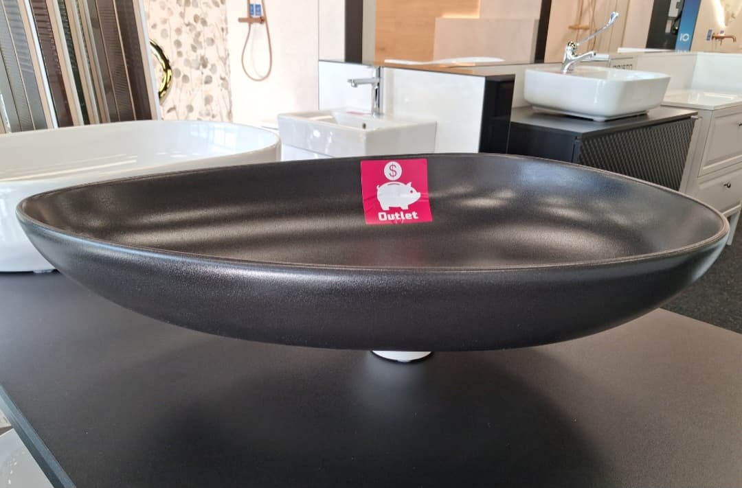 IO umywalka nablatowa  TROMSO SLIM II  58x37 mat czarny bez otw. na bat., bez przelew. osłona korka w kpl. z powłoką CLEAN PLUS+ CS.TRII.CZ.1114.04.125 *28 *W  **ekspo - Powystawowy Szczecin