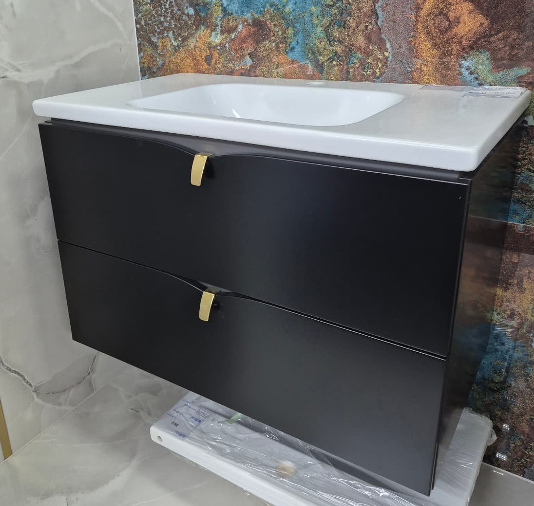 ORISTO SIENA szafka podumywalkowa 80cm, czarny mat OR45-SD2S-80-8 - Powystawowy Ostrowiec Świętokrzyski
