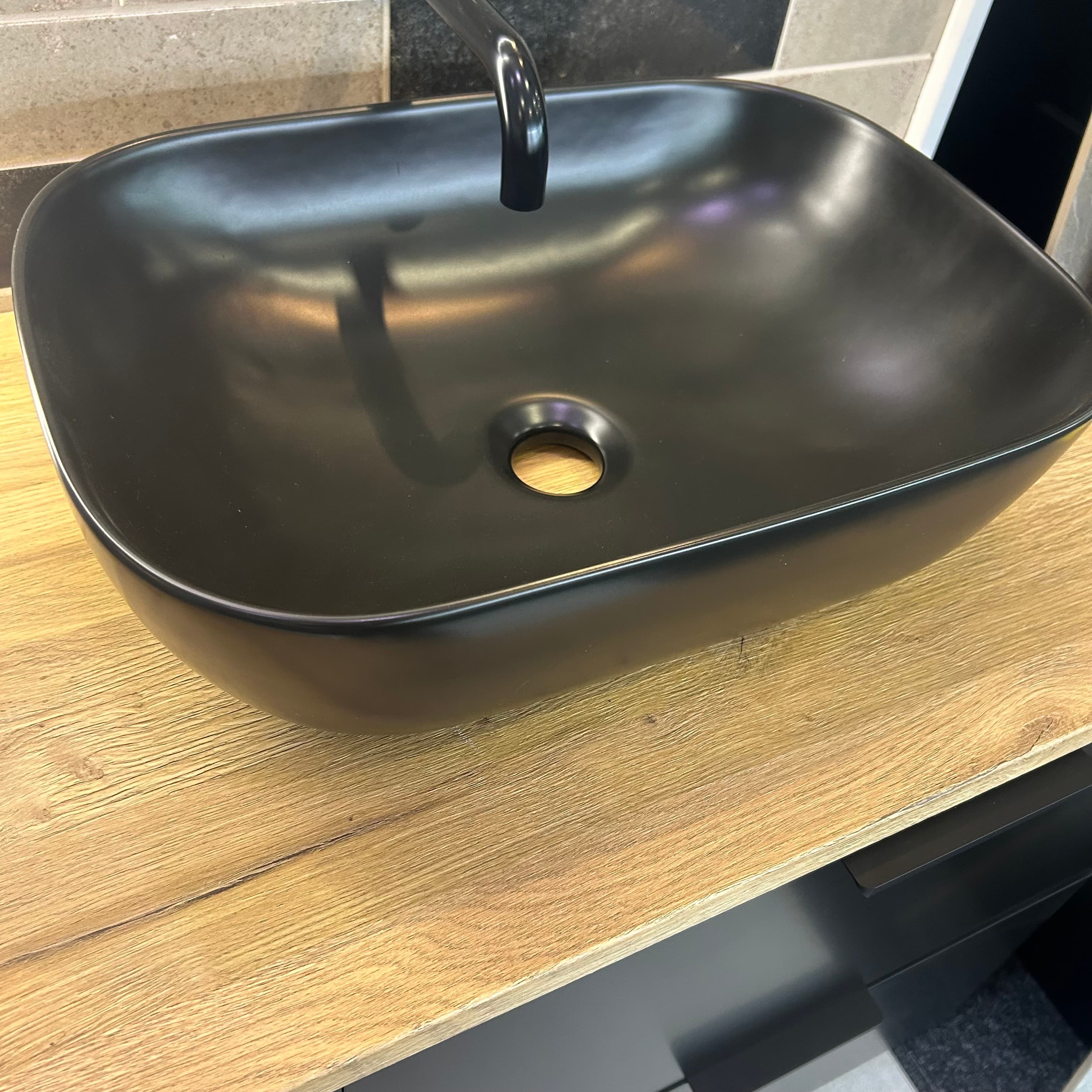 IO IDDE BLACK umywalka nablatowa 455x325x135 MM bez przelewu CE.IDD.BL.UM455 *24 *W  **ekspo - Powystawowy Chełm