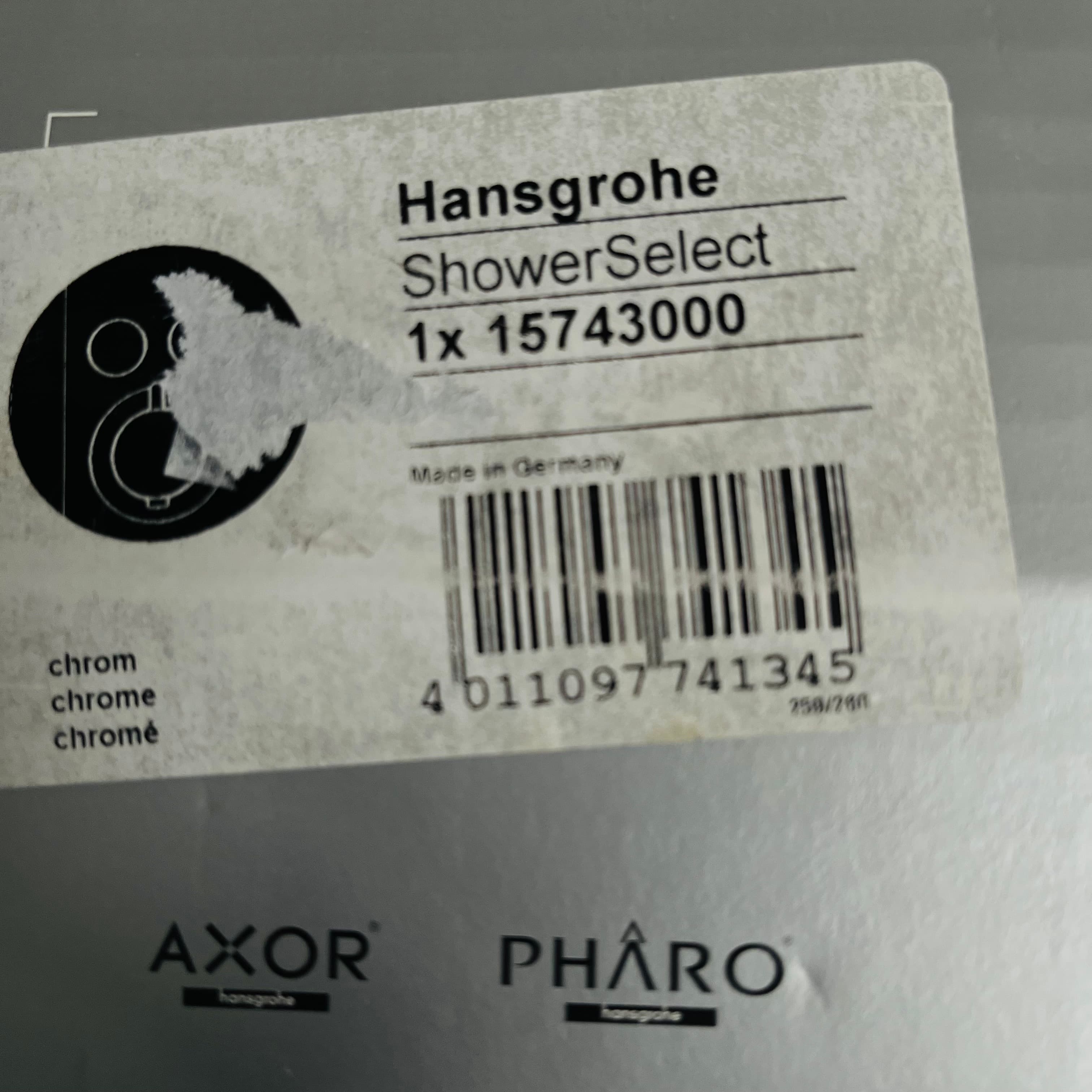 HANSGROHE 15743000  HANSGROHE 15743000 bat. termost.ShowerSelect S dla 2 odbiorników, montaż podtynkowy, element zewnętrzny Chrom - Powystawowy Lublin