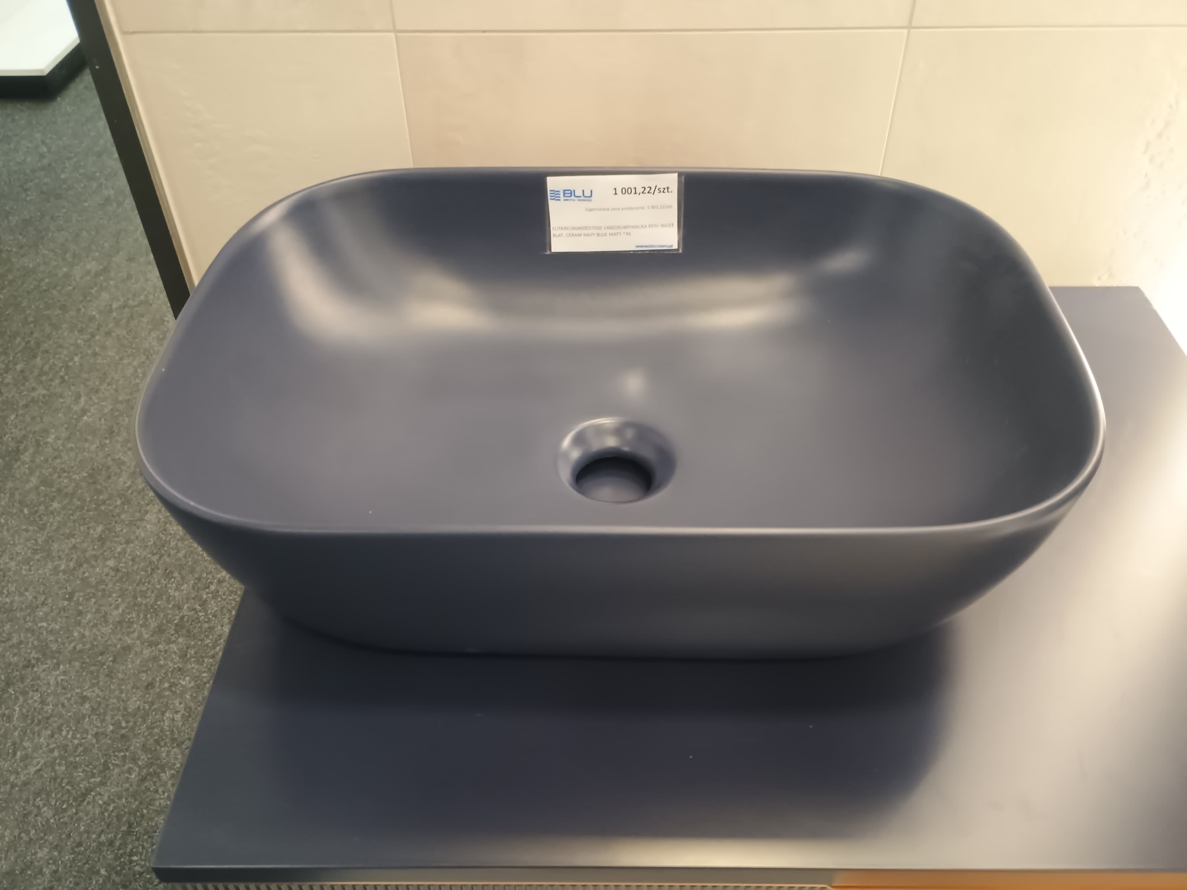 ELITA  RE040460037030   146029  UMYWALKA RENI 46x33 BLAT, CERAM NAVY BLUE MATT   *46 - Powystawowy Łódź Zgierska