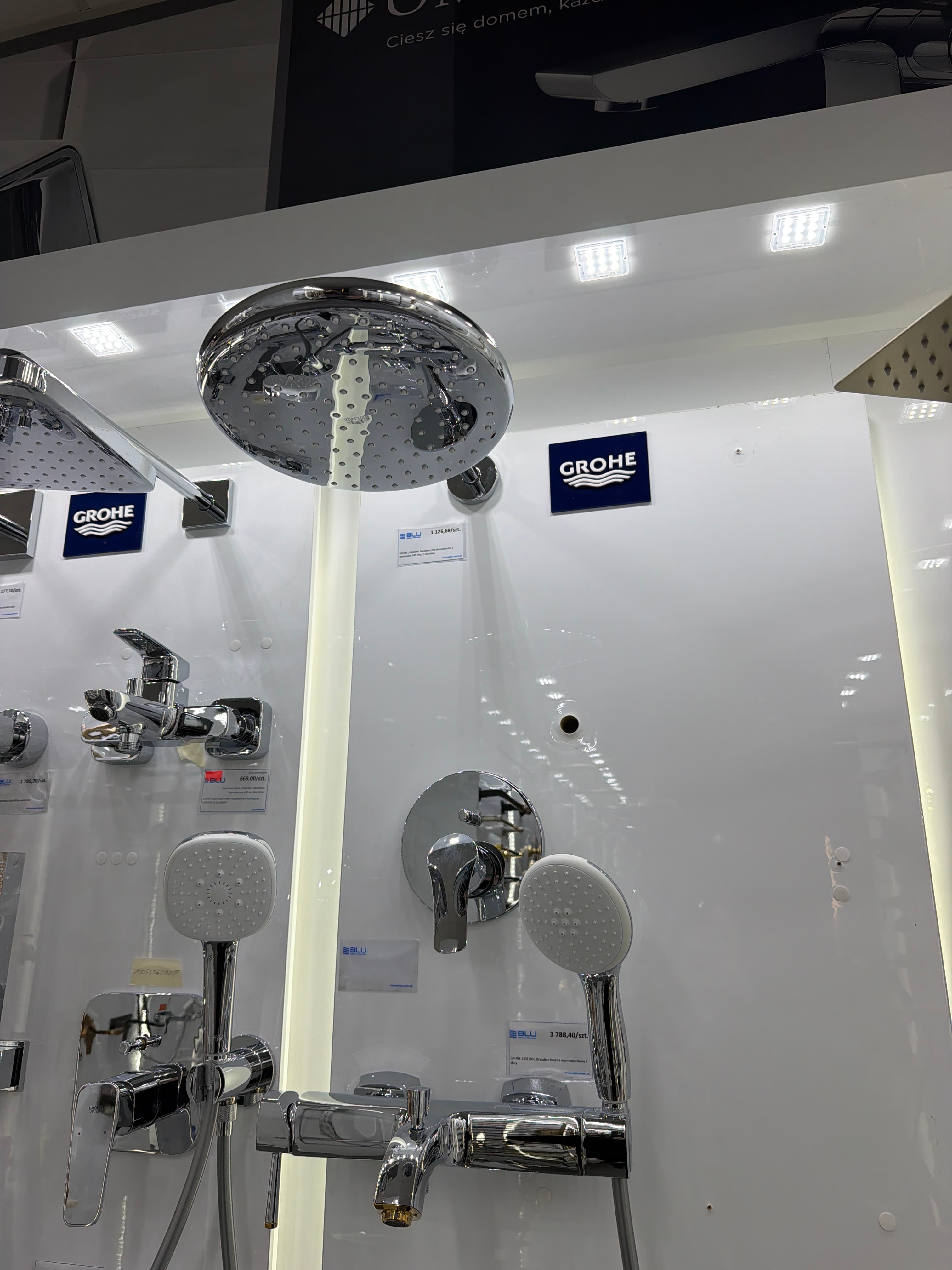 GROHE 25288000 Eurosmart Podtynkowy zestaw prysznicowy z deszczownicą Tempesta 250, Chrom - Powystawowy Łomża
