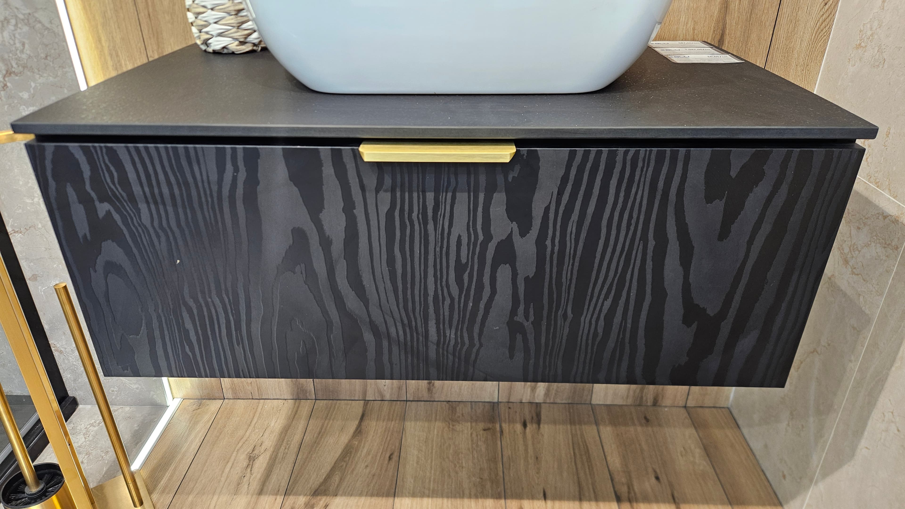 IO WOOD. 1S 80 szafka wisząca z jedną szufladą Milenium Nero 800X455mm ML.WO.1S.80.MN *W  **ekspo - Powystawowy Bielsko-Biała
