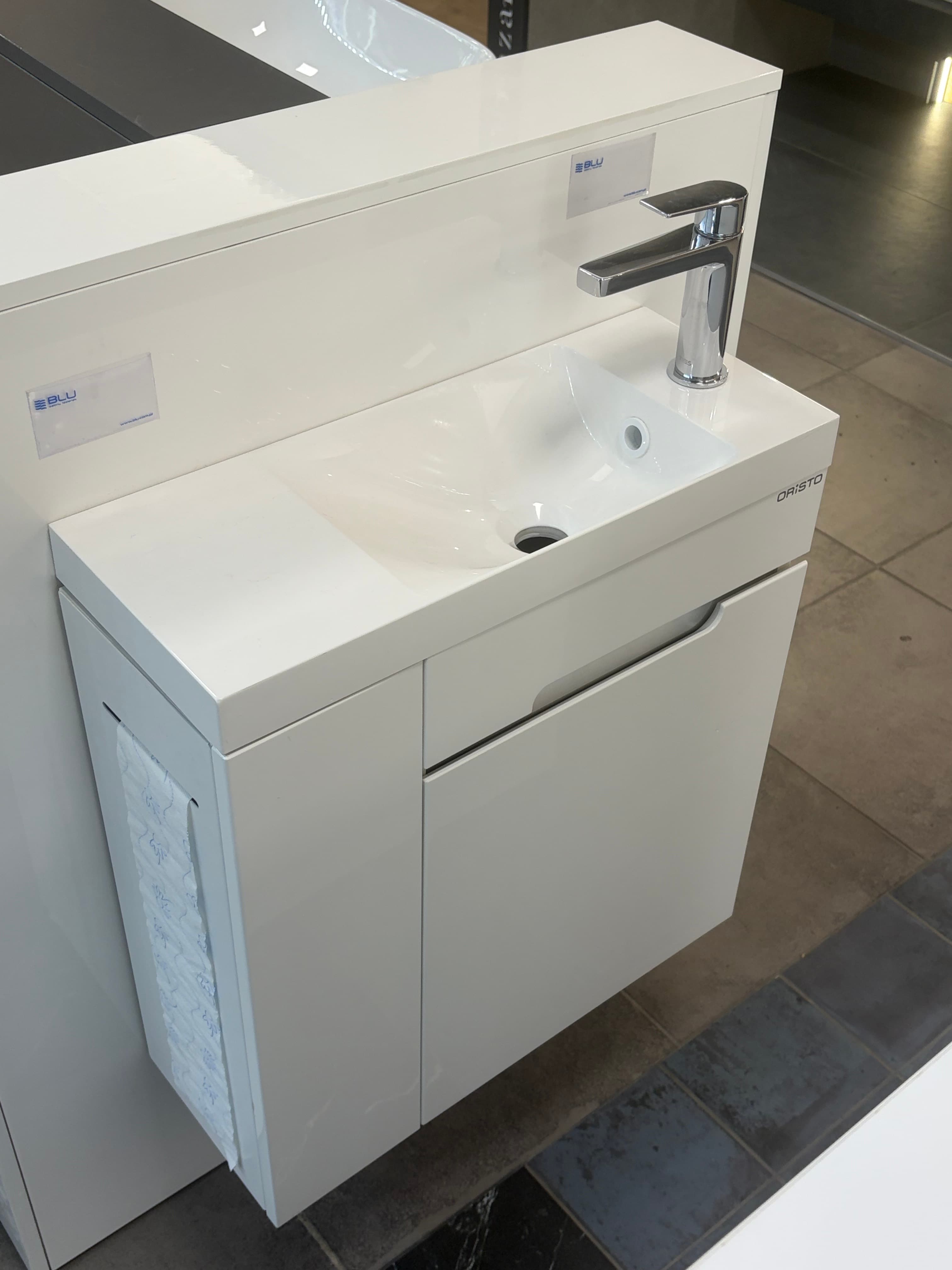 ORISTO SILVER UNI - ZESTAW MEBLOWY 55 CM DWOJE DRZWI KOLOR BIAŁY LEWA OR33-ZD2D-55-1-L - Powystawowy Cieszyn