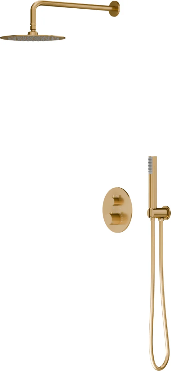 IO LUVIA bateria natryskowa termostatyczna podtynkowa z zestawem, wykończenie brushed gold GTM.39OC - Nowy Łaziska Górne