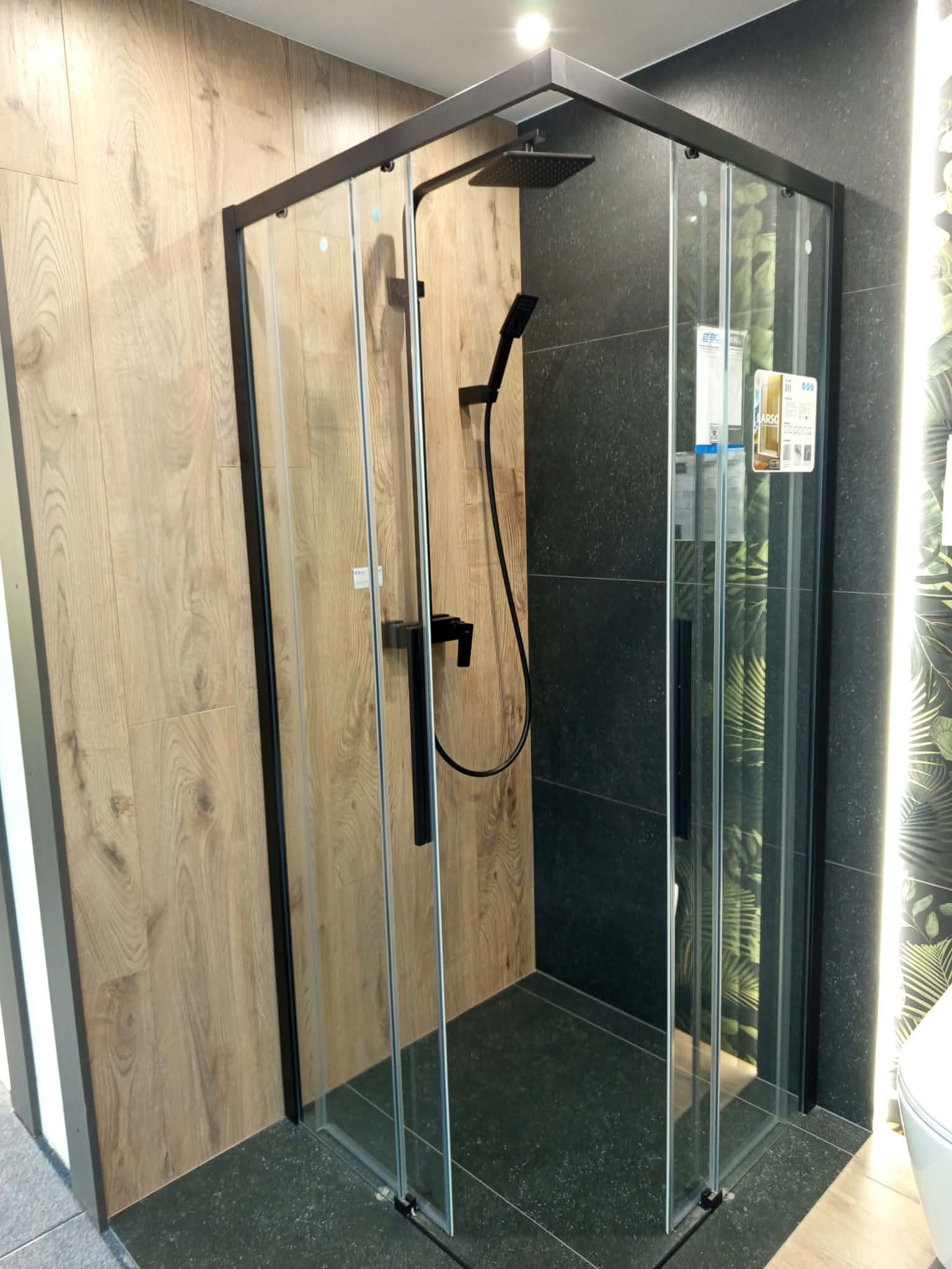 IO LARSO kabina kwadratowa   90x200   czarny   szkło przezroczyste   LARAC0900607  *10 - Powystawowy Ciechanów