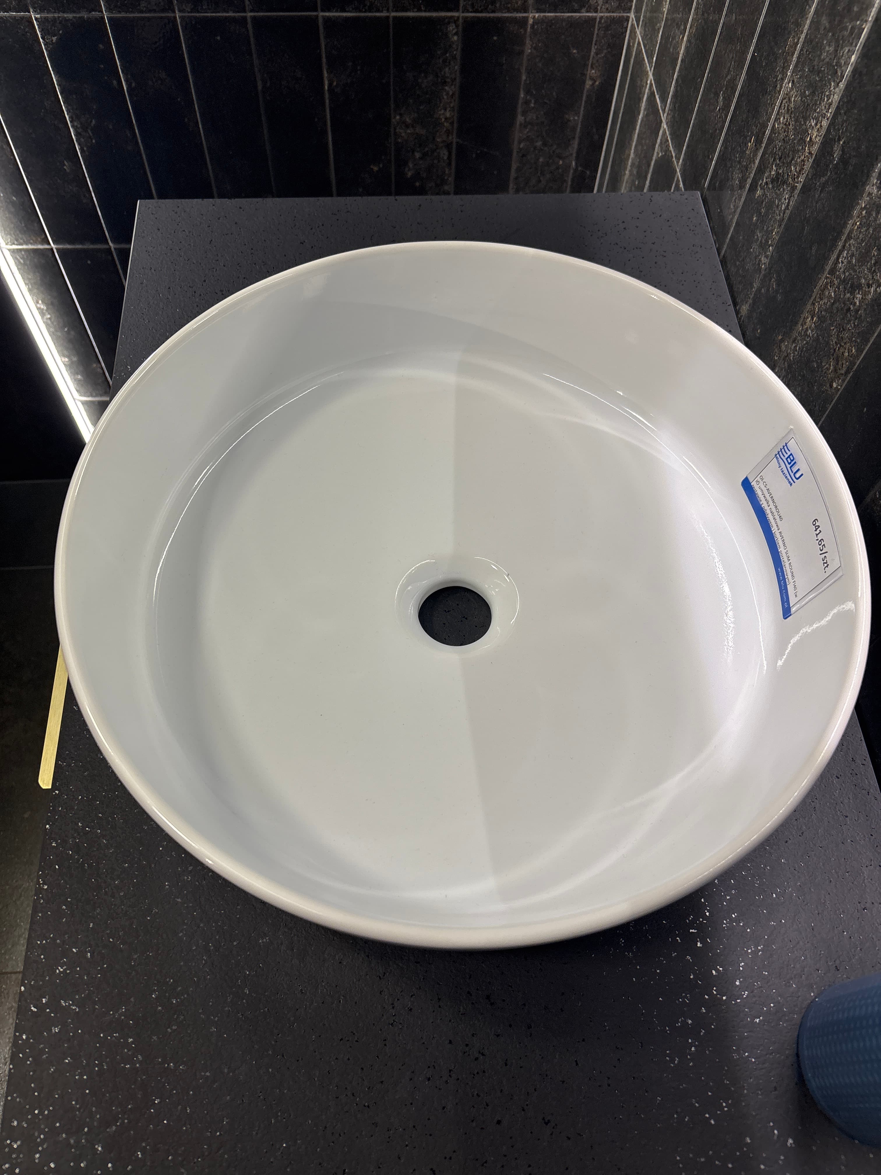 IO umywalka nablatowa AVERNO SLIM ROUND FI40 (w zestawie z odpływem i korkiem porcelanowym) CS.AVERNOROU40 *W  **ekspo - Powystawowy Biała Podlaska